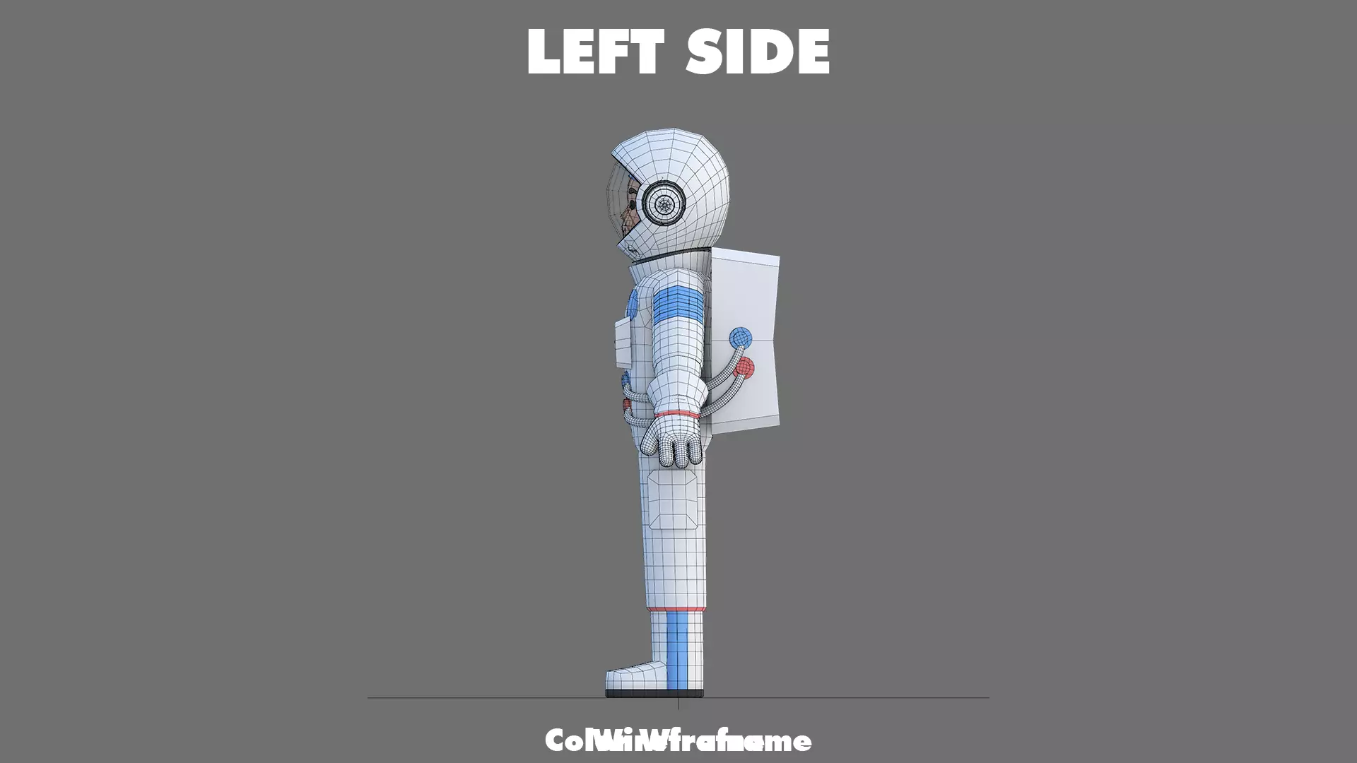 Cartoon Astronaut Low-poly 3D model_33