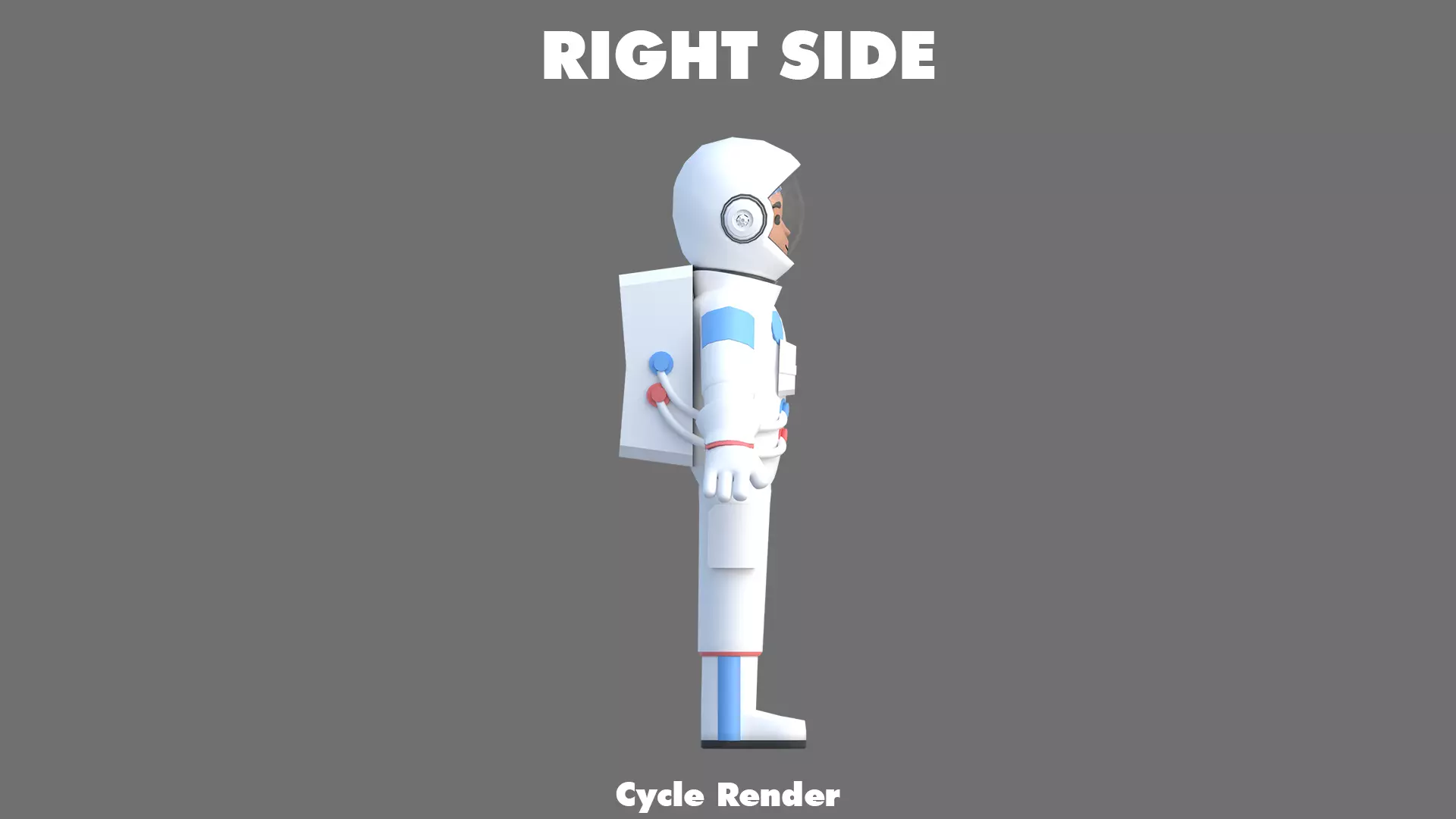 Cartoon Astronaut Low-poly 3D model_7