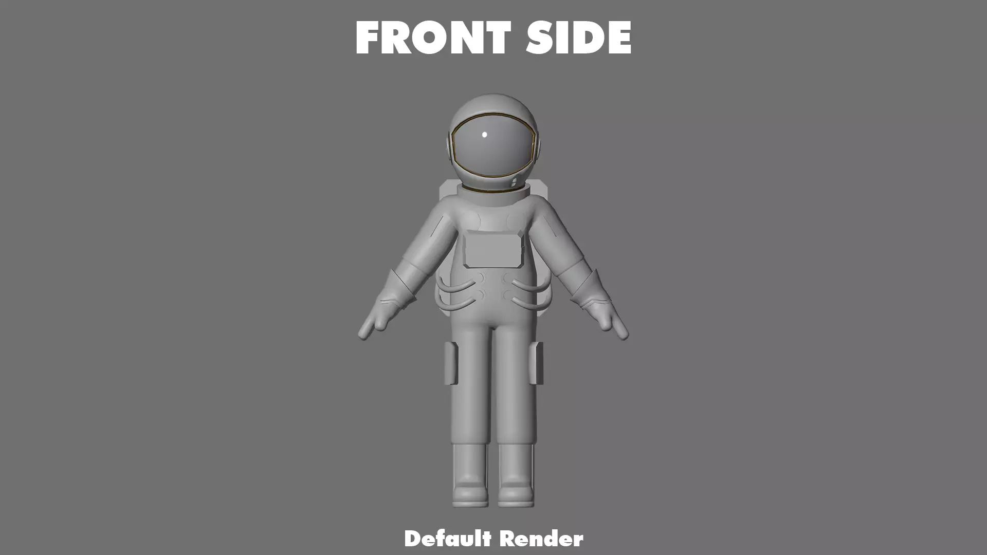 Cartoon Astronaut Low-poly 3D model_18