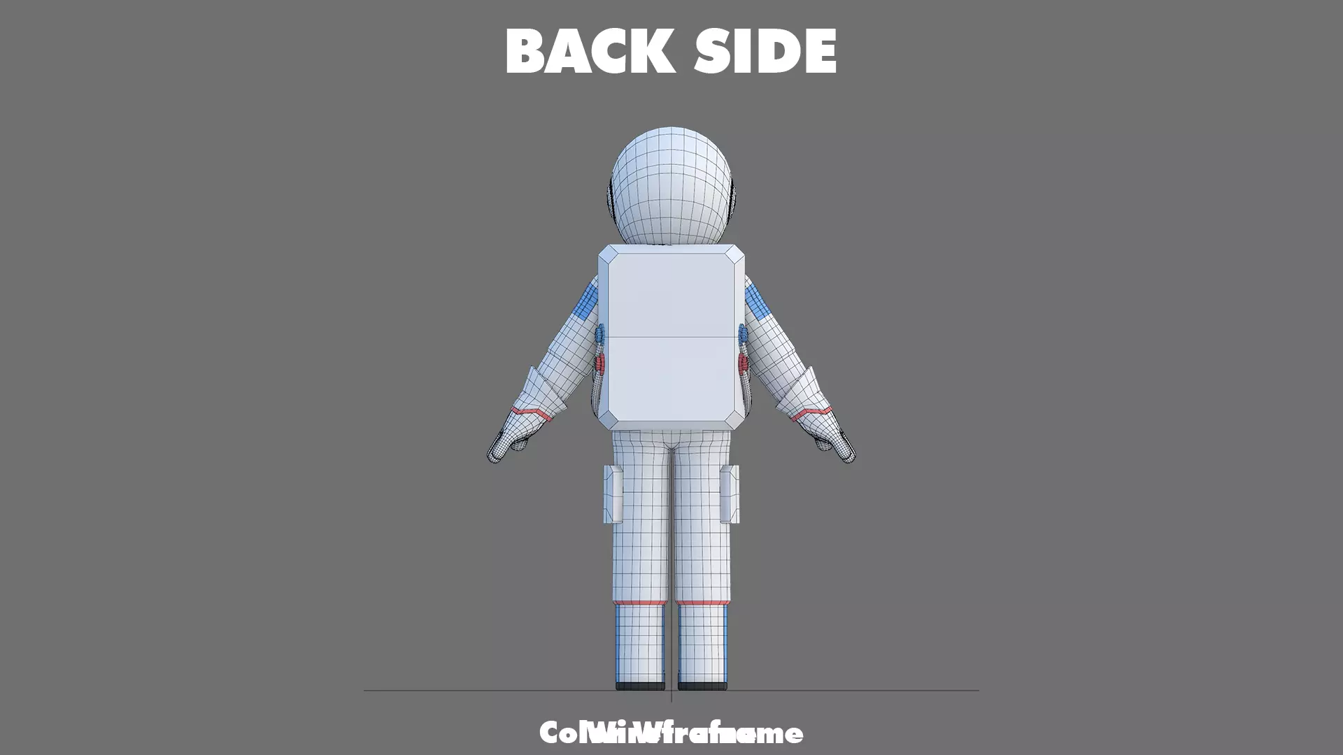Cartoon Astronaut Low-poly 3D model_32