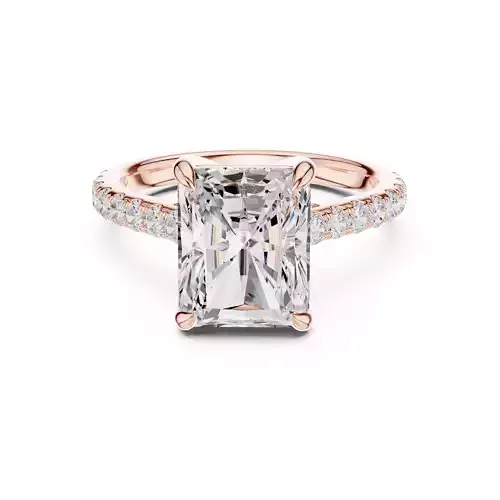  Huge Radiant Cut Diamond Engagement Wedding Ring 3DM STL Video 3D print model