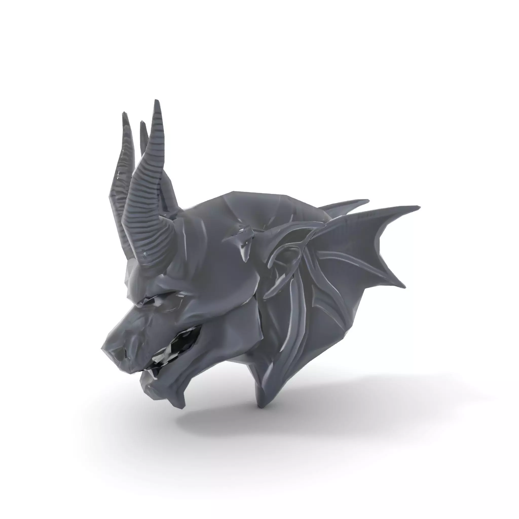 Menacing Gargoyle Head model pack Low-poly 3D model_13