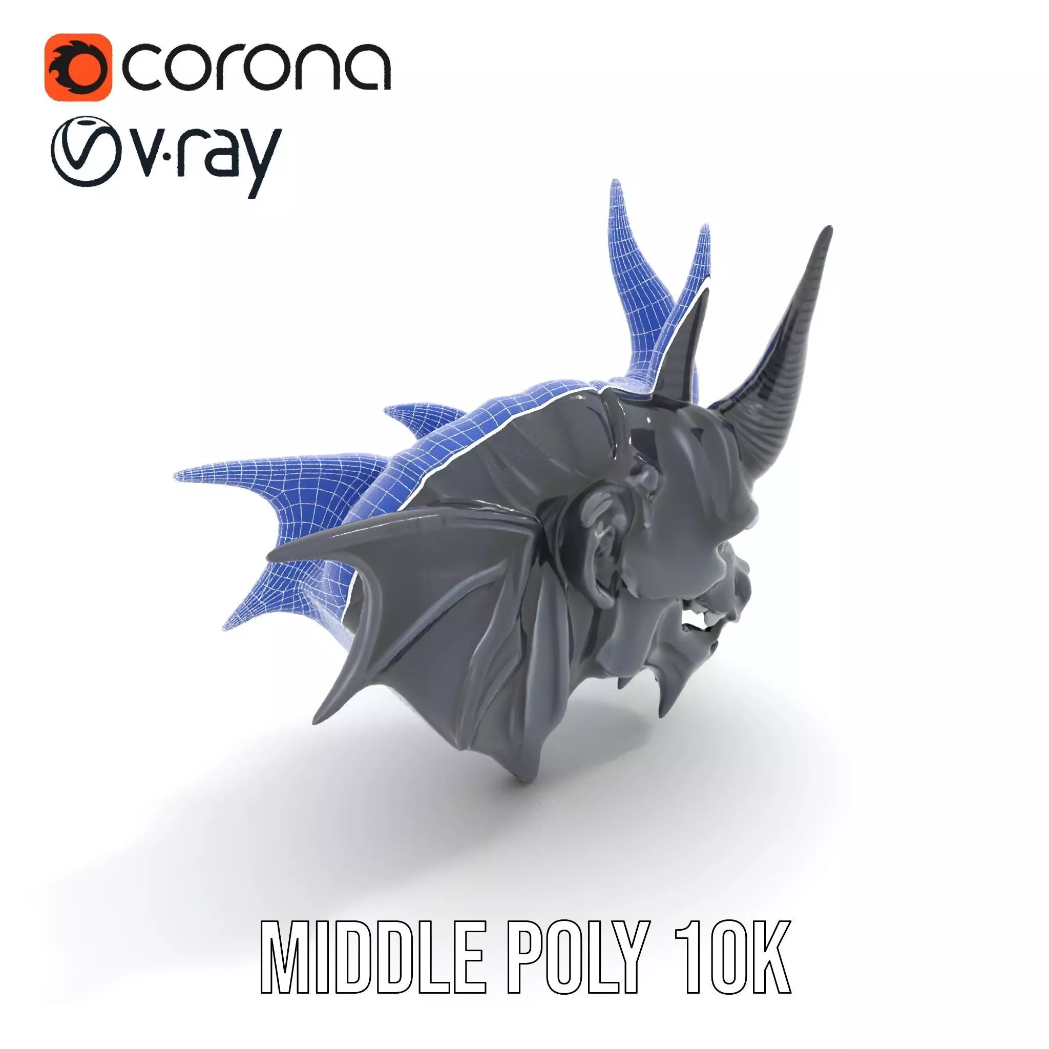 Menacing Gargoyle Head model pack Low-poly 3D model_28