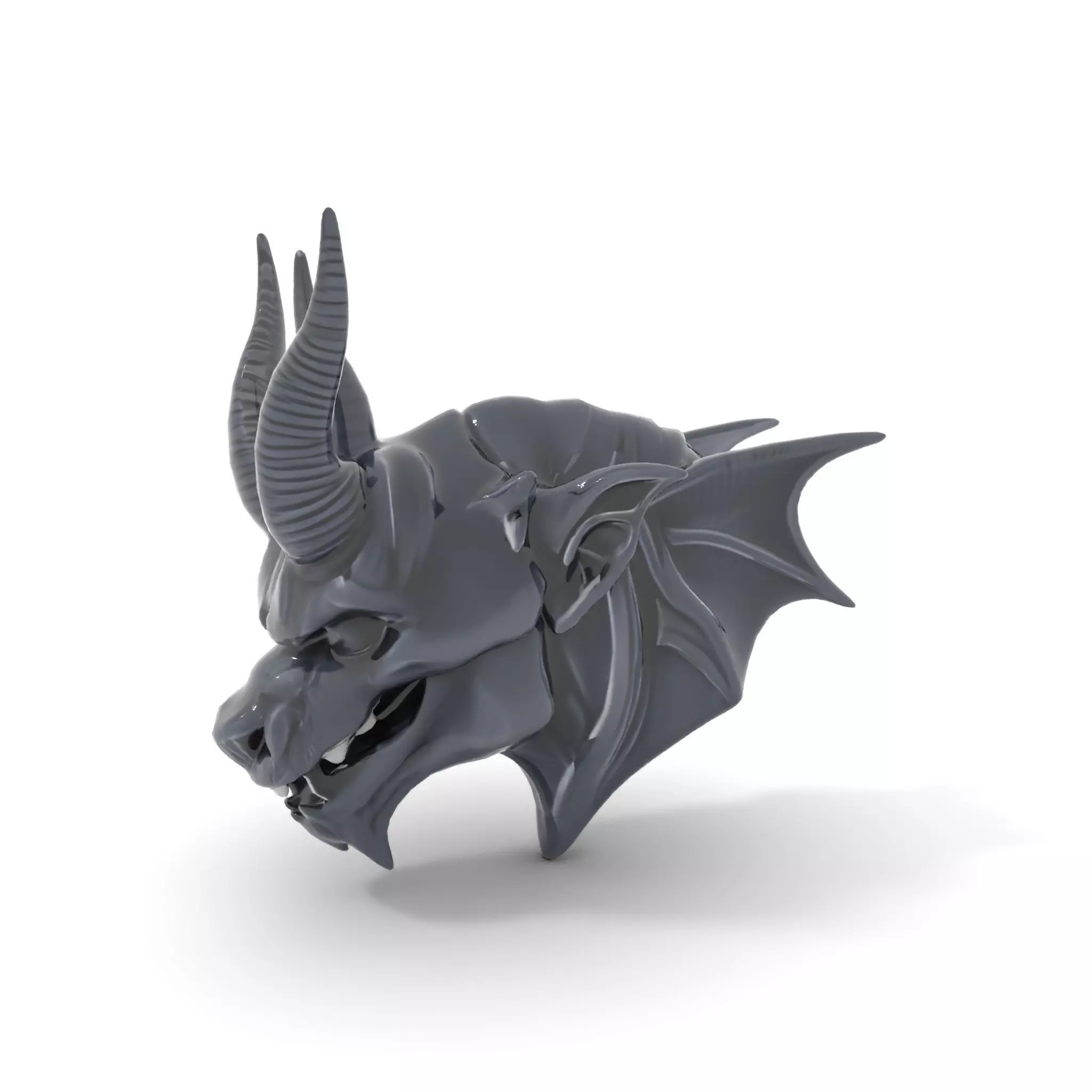 Menacing Gargoyle Head model pack Low-poly 3D model_7