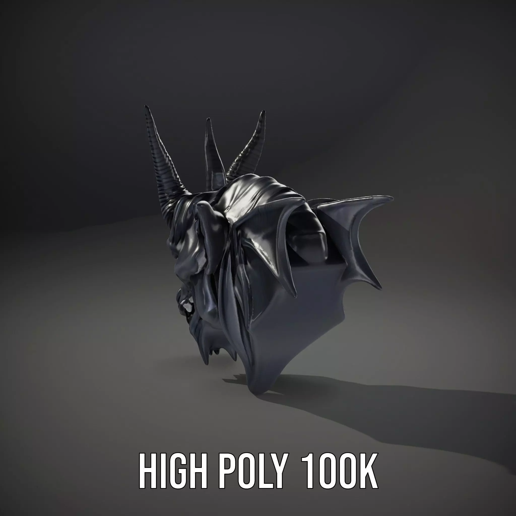 Menacing Gargoyle Head model pack Low-poly 3D model_11