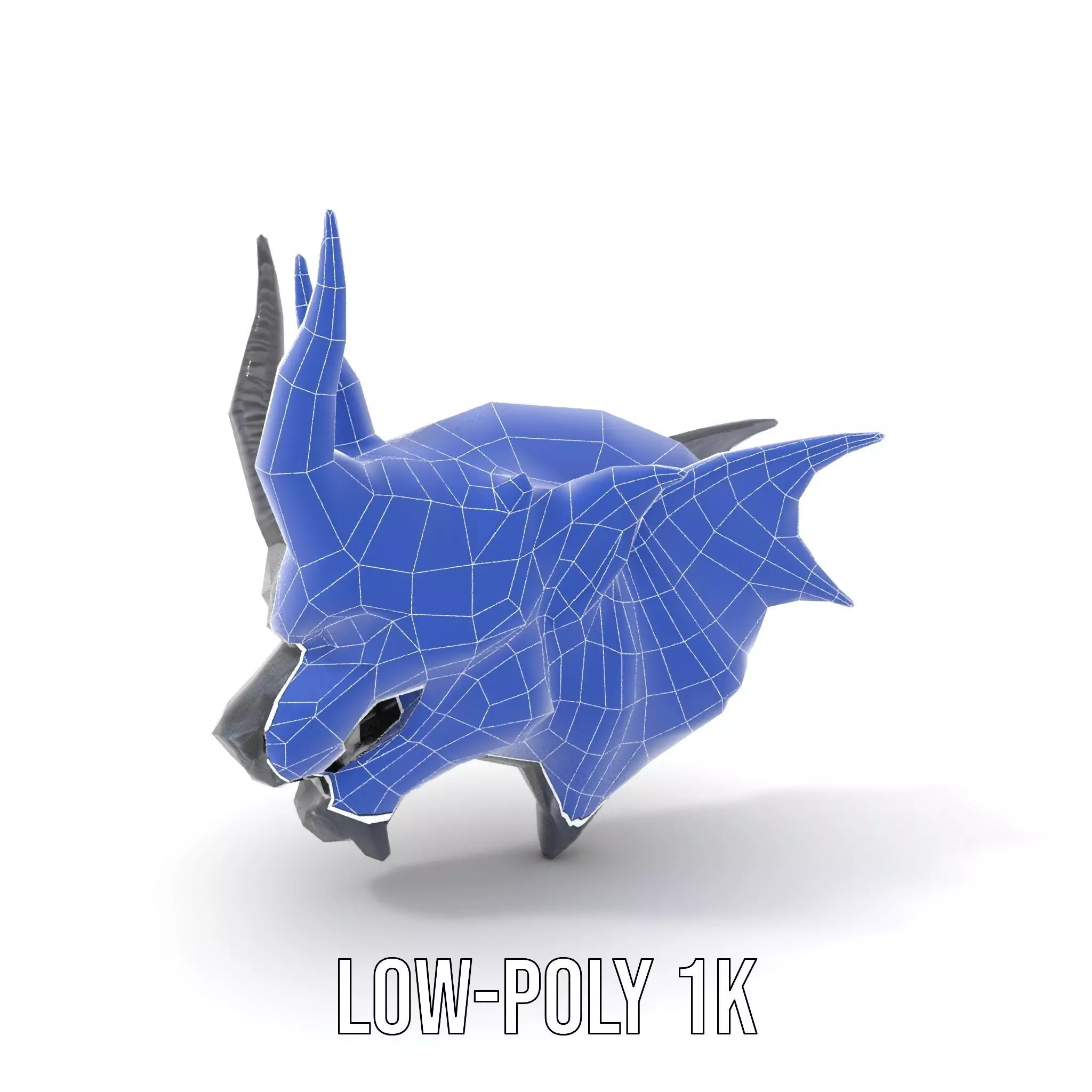 Menacing Gargoyle Head model pack Low-poly 3D model_31