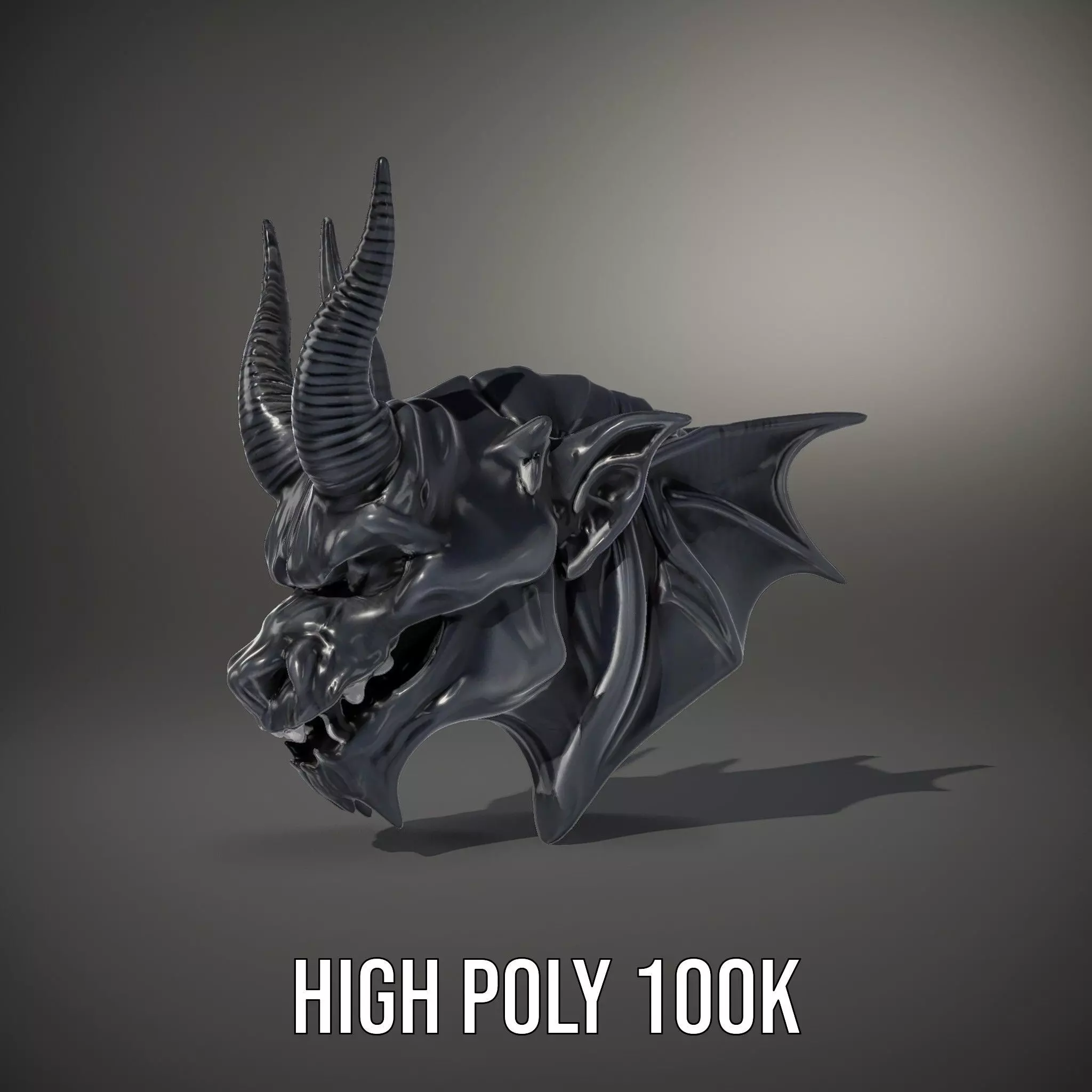 Menacing Gargoyle Head model pack Low-poly 3D model_9