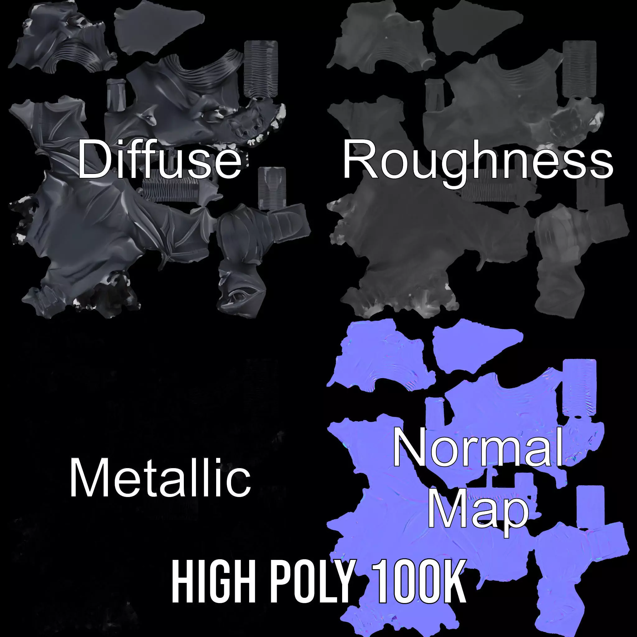 Menacing Gargoyle Head model pack Low-poly 3D model_4