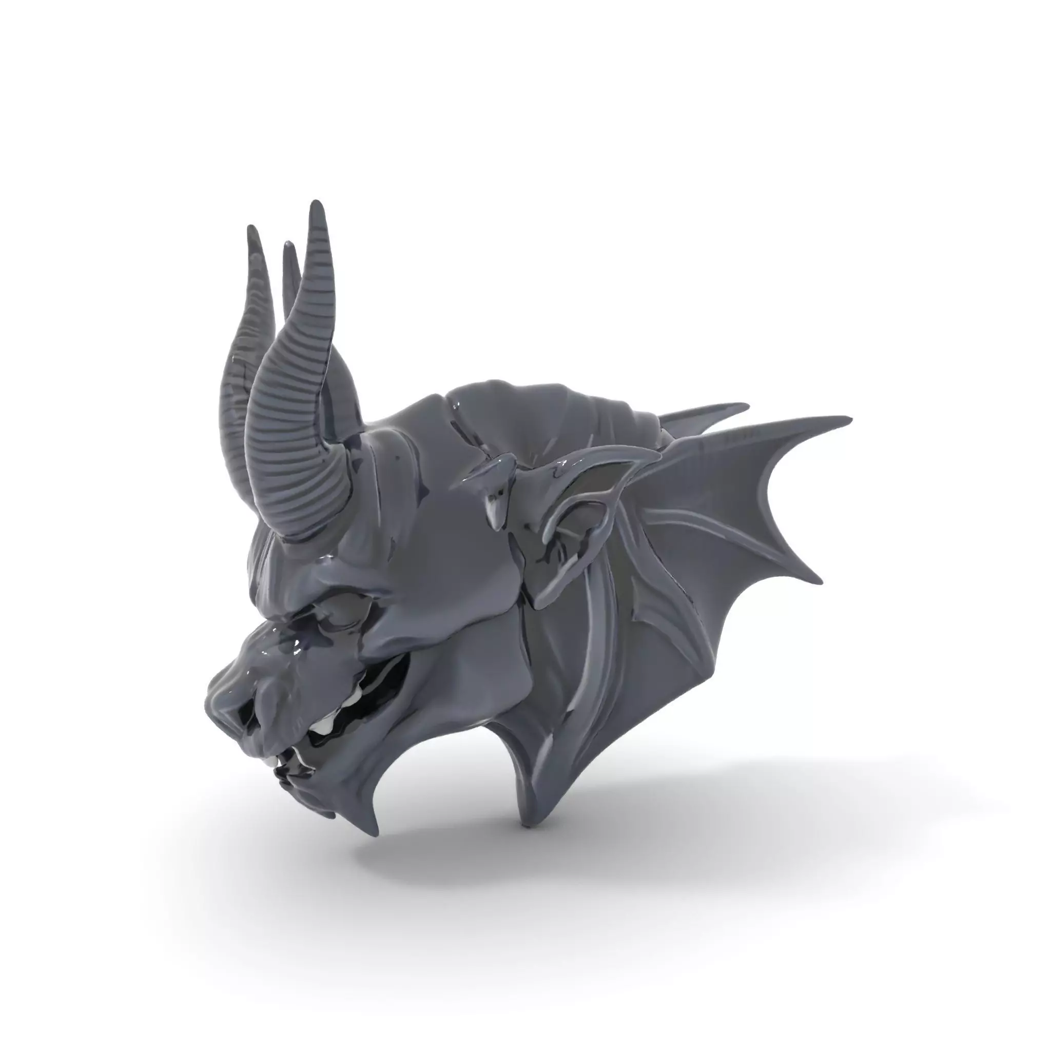 Menacing Gargoyle Head model pack Low-poly 3D model_0