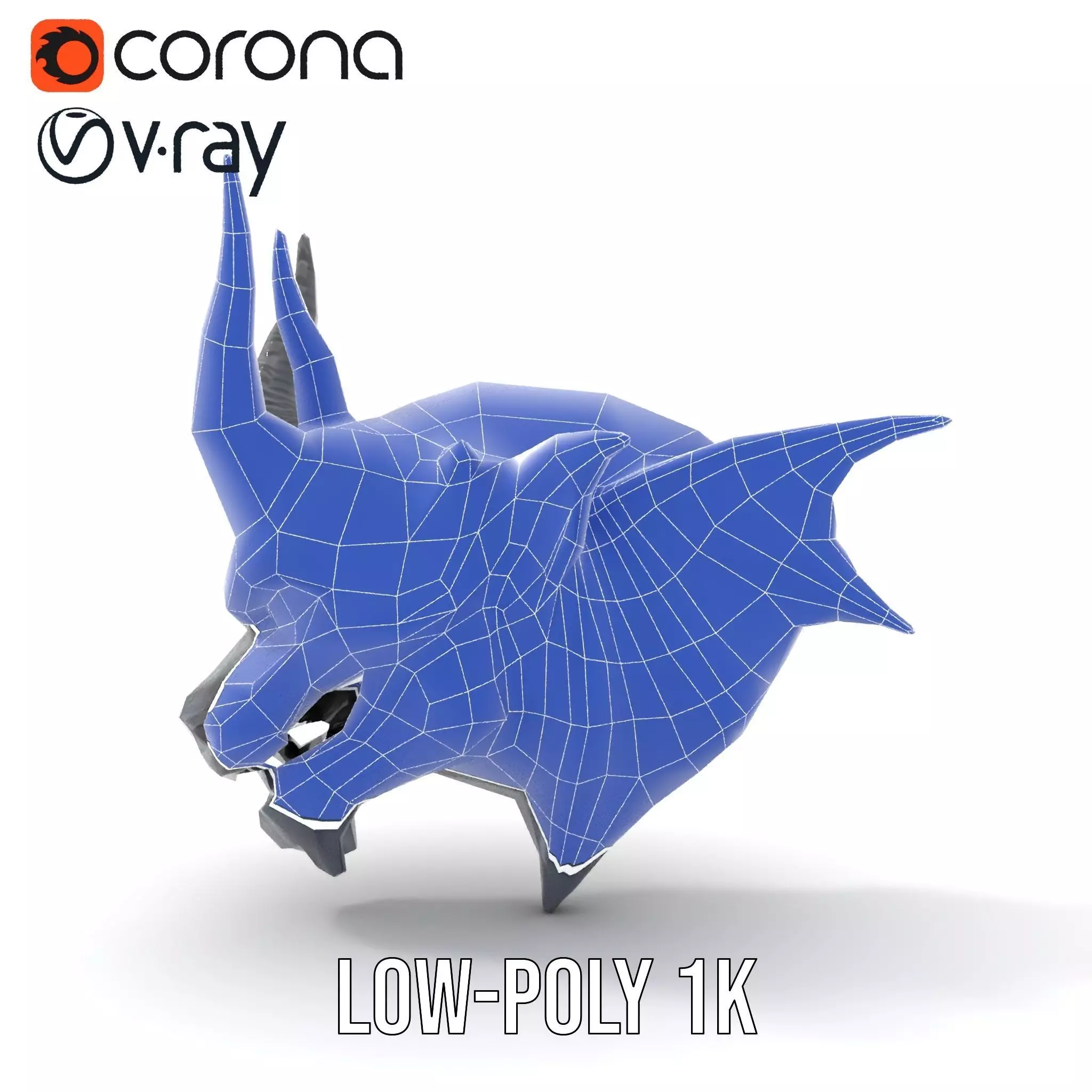 Menacing Gargoyle Head model pack Low-poly 3D model_19