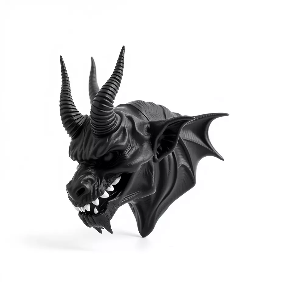 Menacing Gargoyle Head model pack Low-poly 3D model_3