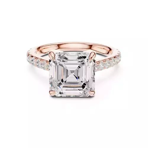 9mm Asscher Cut Diamond Engagement Wedding Ring 3DM STL Video