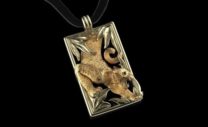 Pendant for men tiger 3D print model