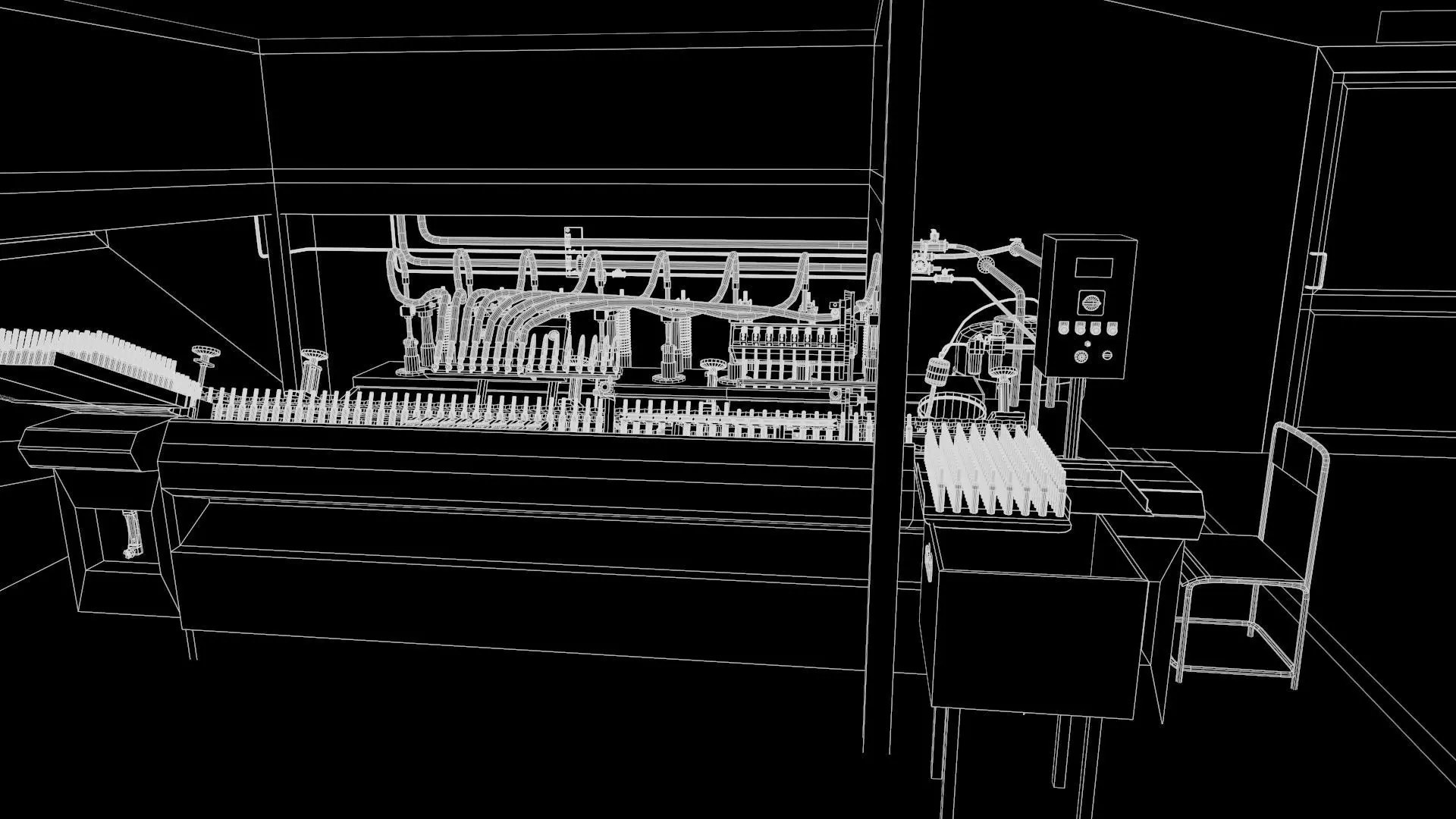 Eight Head Ampoule Filling and Sealing Machine Low-poly 3D model_20