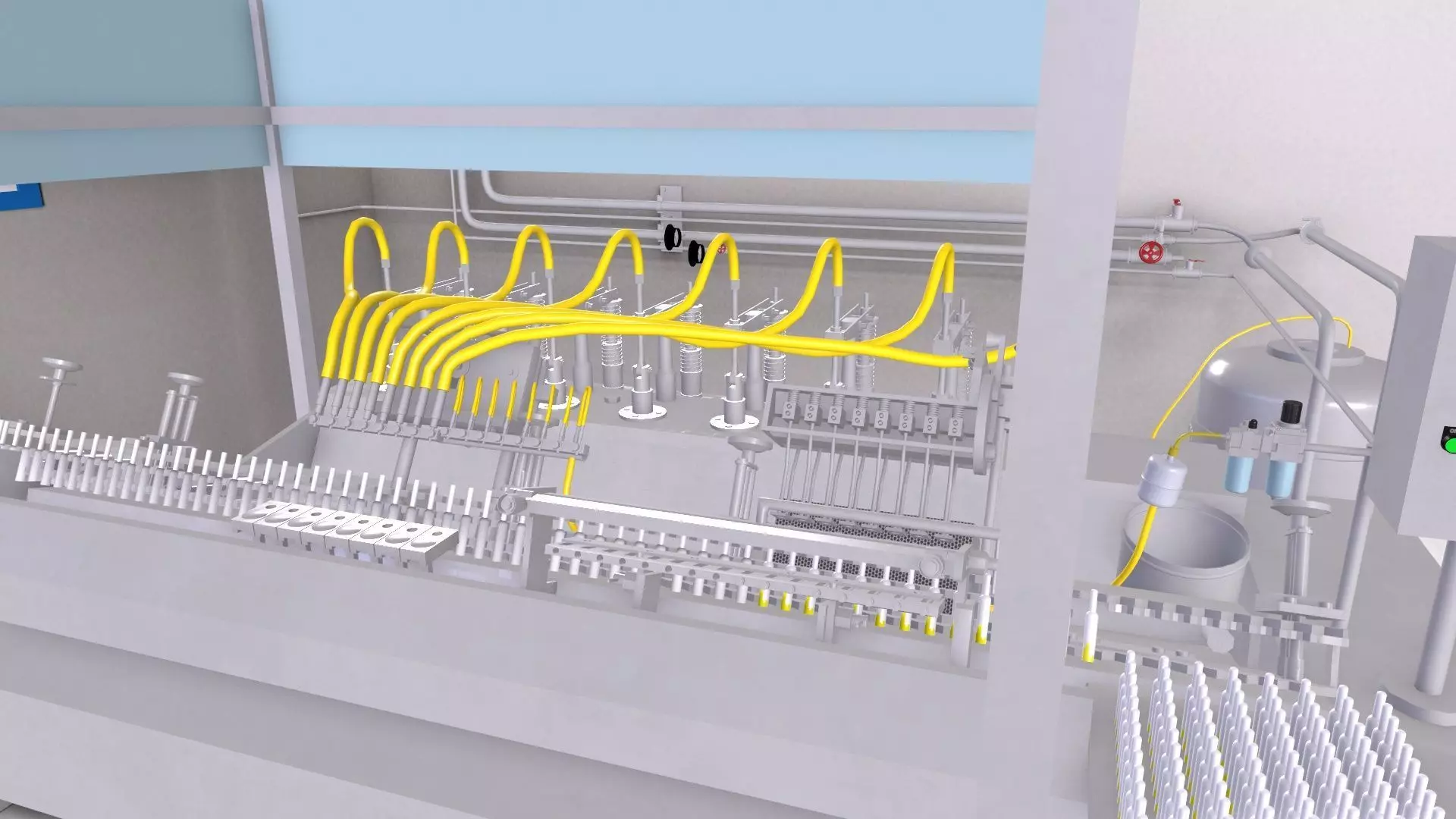 Eight Head Ampoule Filling and Sealing Machine Low-poly 3D model_10