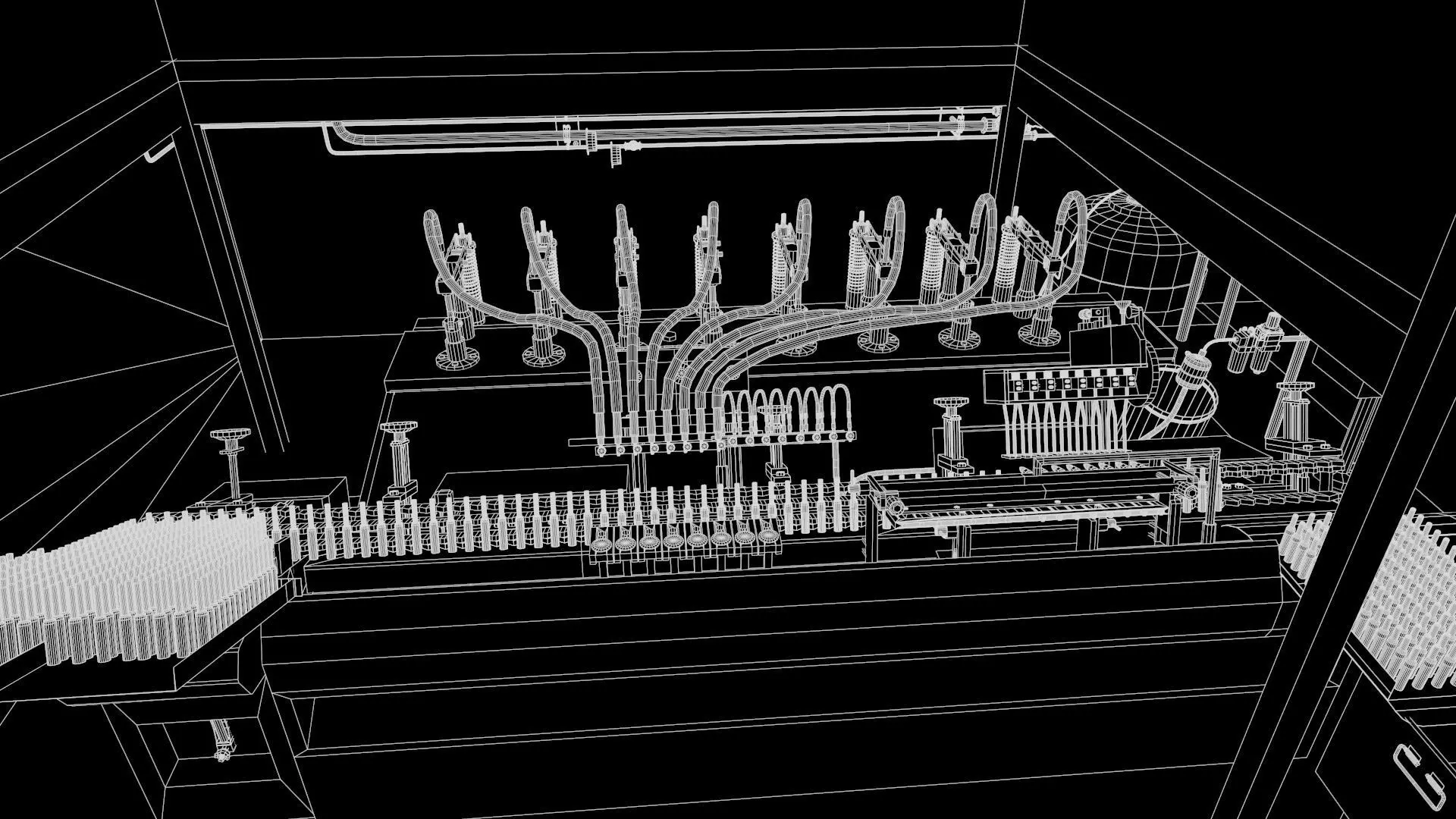 Eight Head Ampoule Filling and Sealing Machine Low-poly 3D model_21
