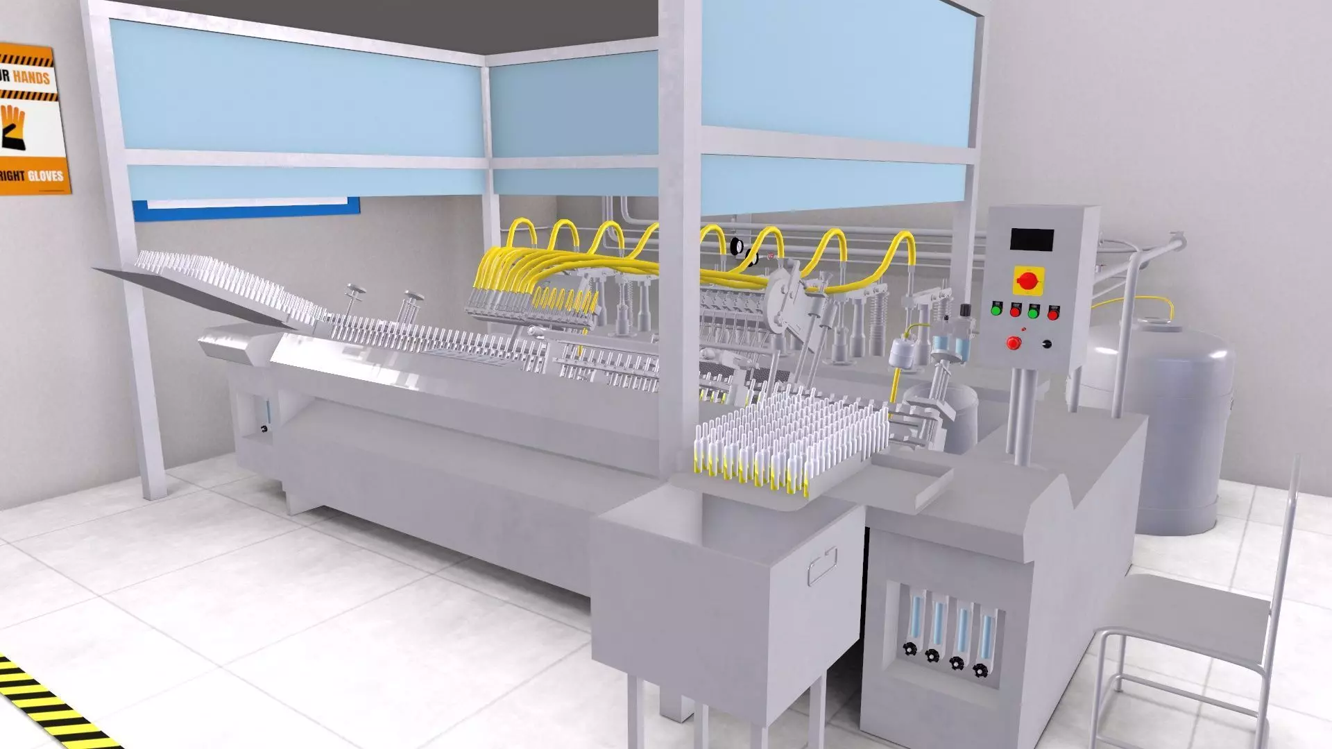 Eight Head Ampoule Filling and Sealing Machine Low-poly 3D model_4