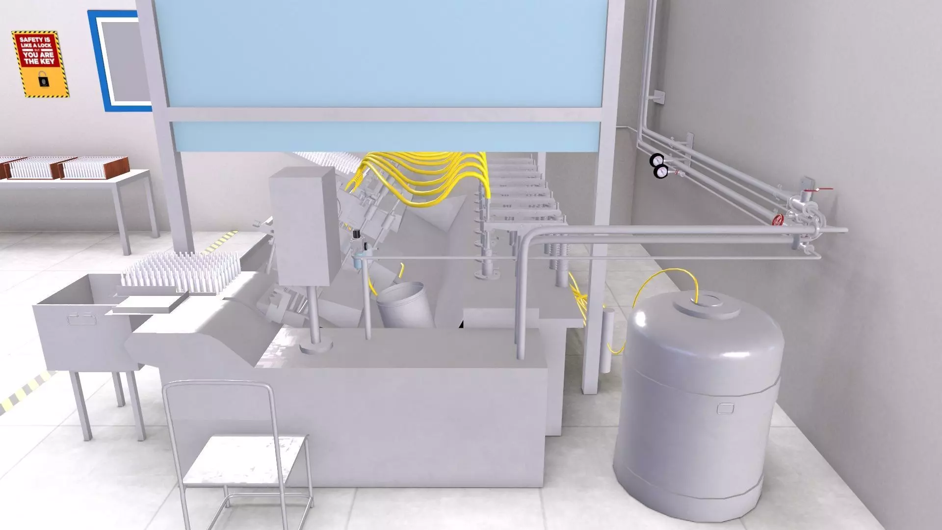 Eight Head Ampoule Filling and Sealing Machine Low-poly 3D model_6