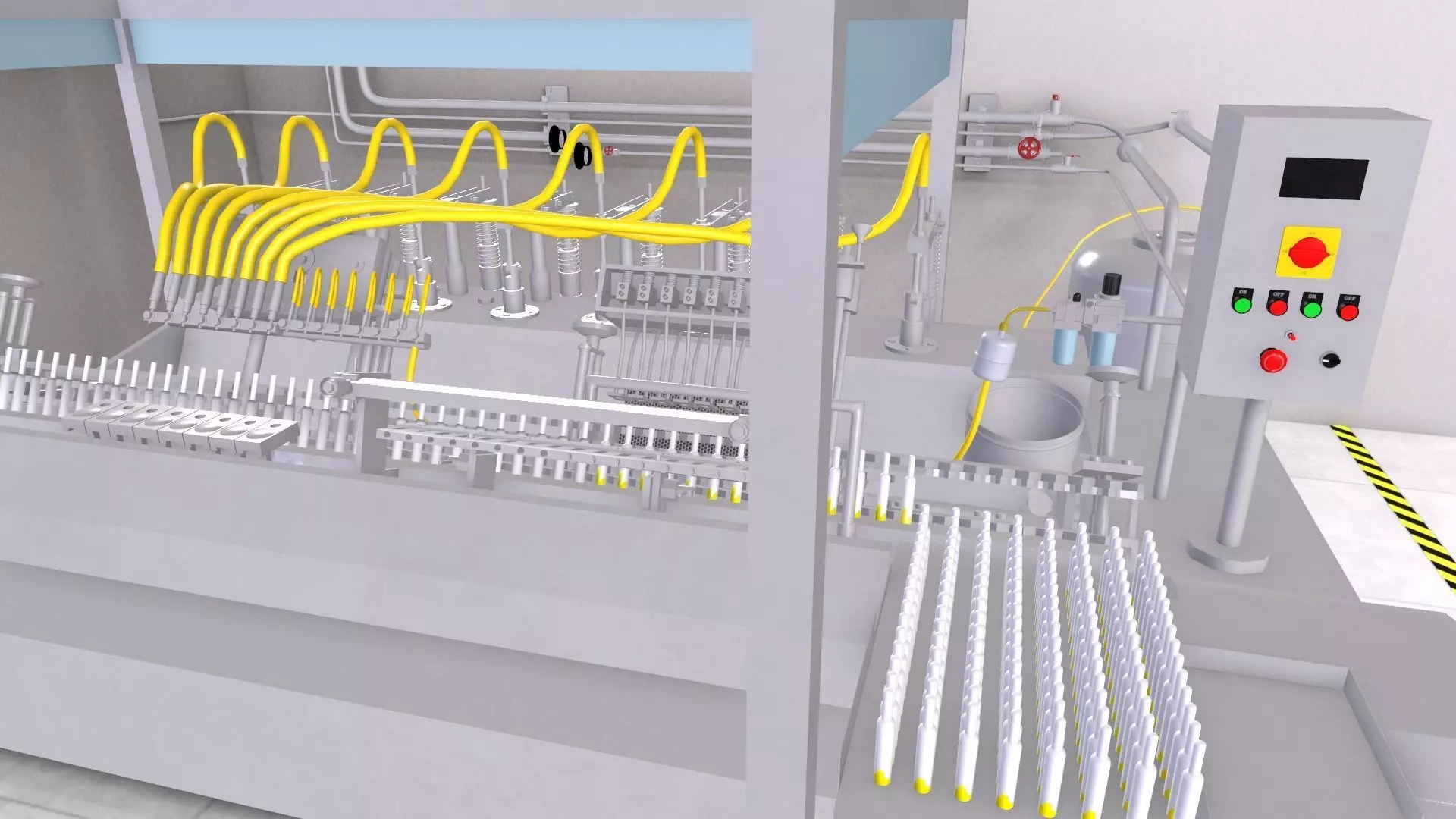 Eight Head Ampoule Filling and Sealing Machine Low-poly 3D model_11