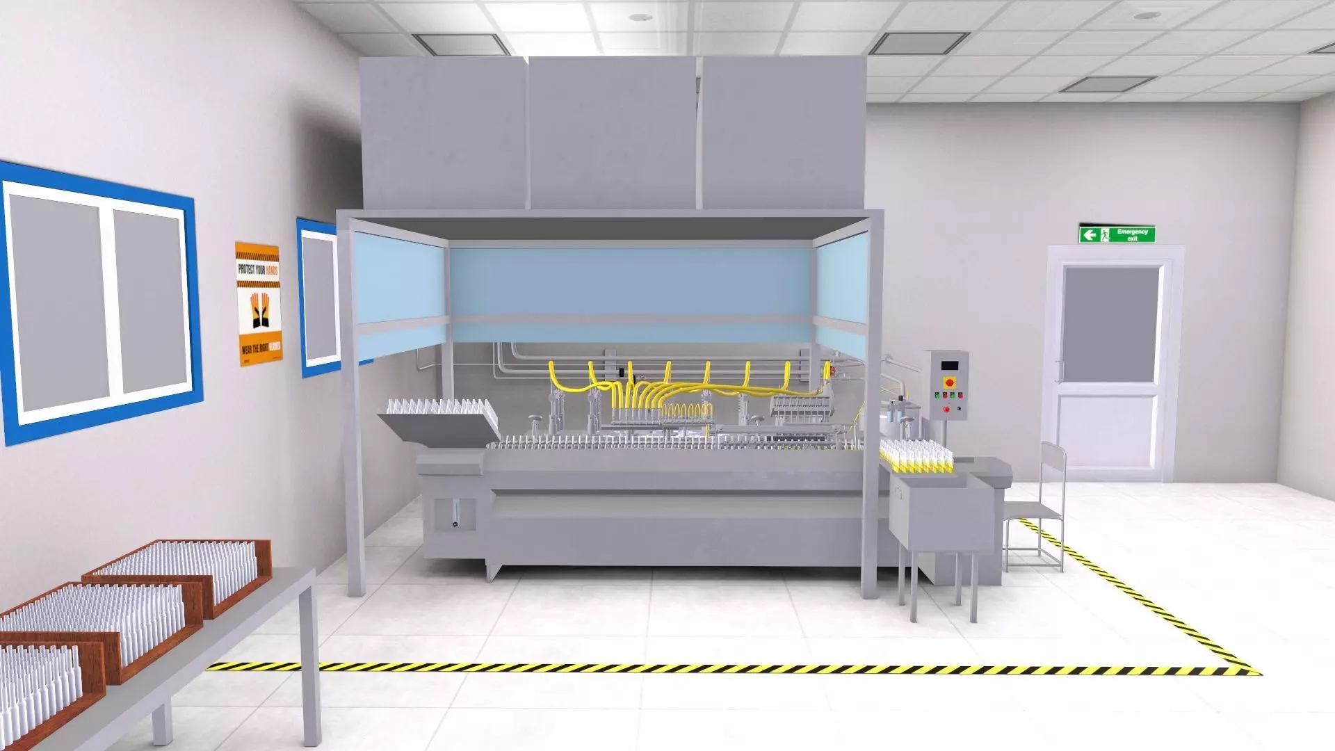 Eight Head Ampoule Filling and Sealing Machine Low-poly 3D model_0