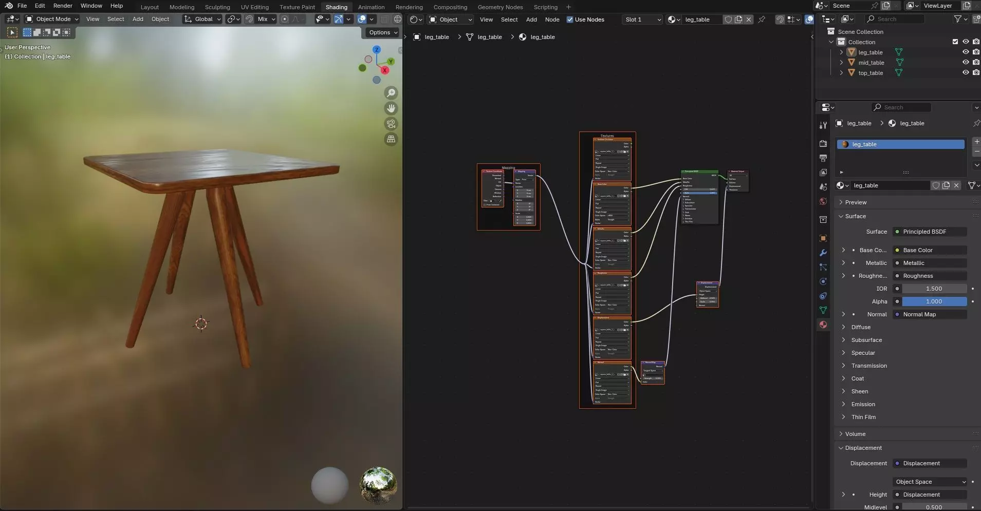 Square Table CG1 3D model_11