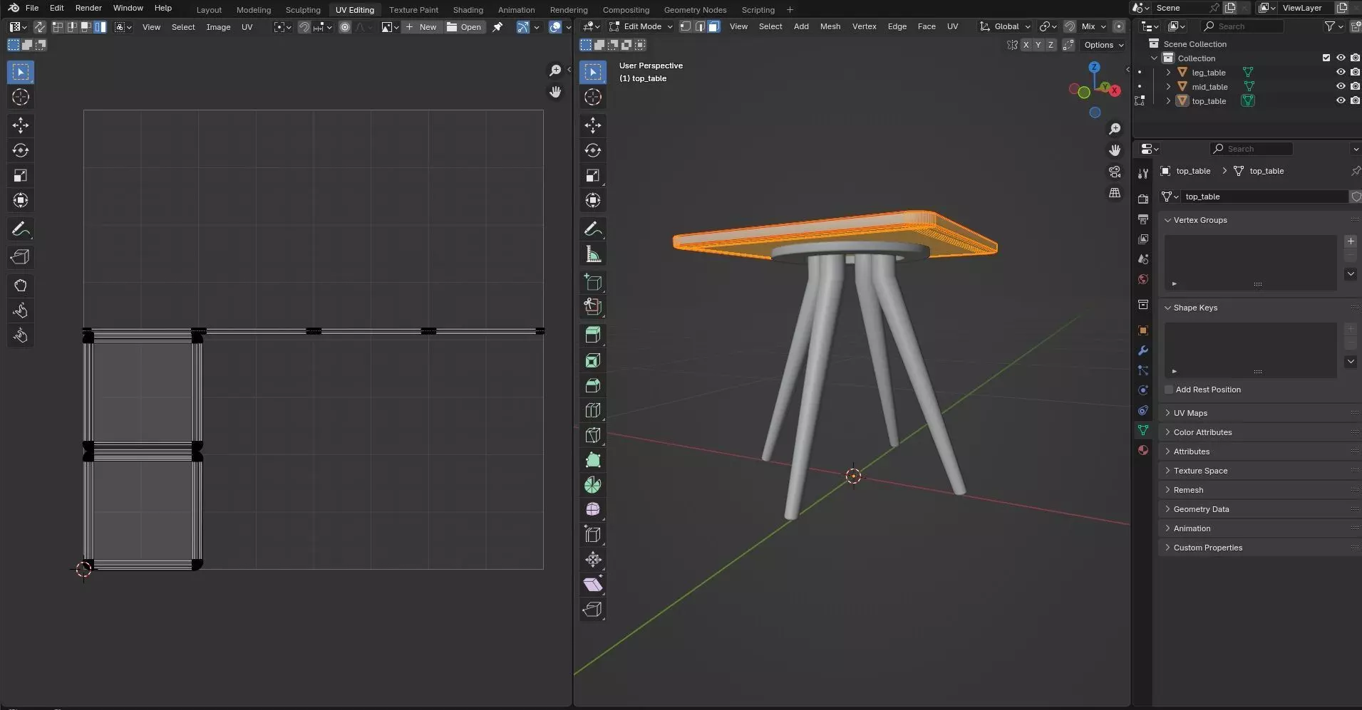 Square Table CG1 3D model_9