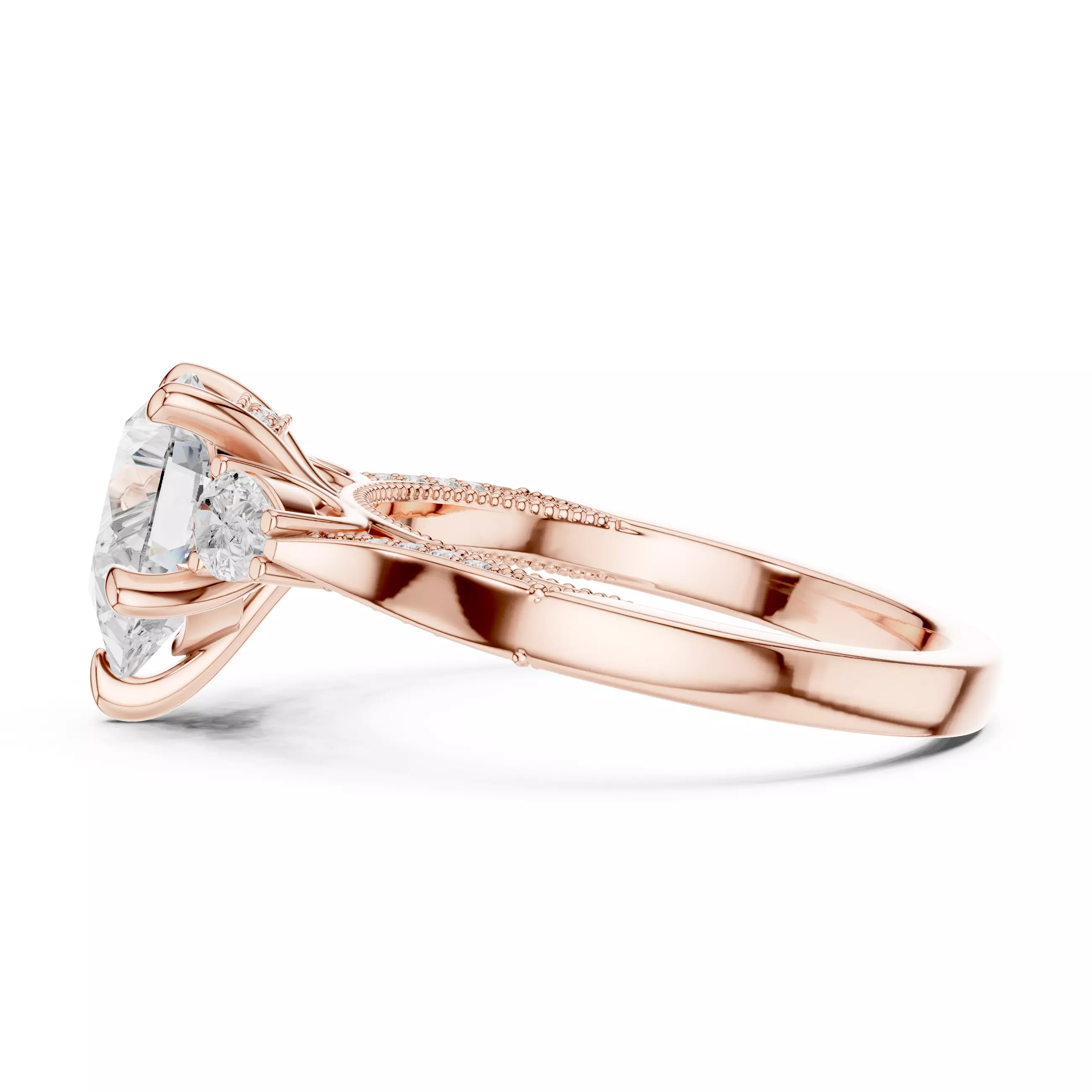 Pear Cut Diamond Engagement Wedding Ring 3DM STL Video 3D print model_5