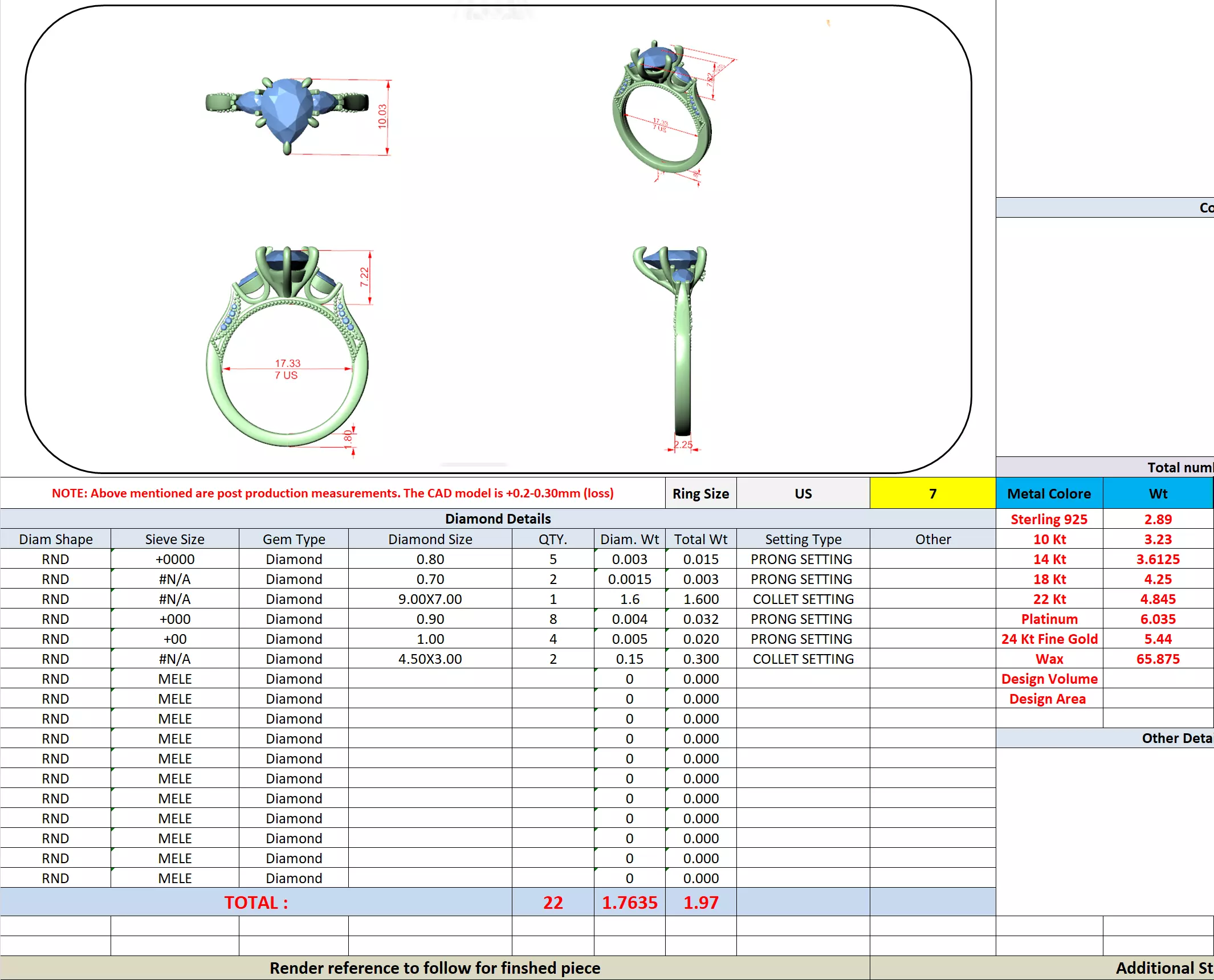 Pear Cut Diamond Engagement Wedding Ring 3DM STL Video 3D print model_13