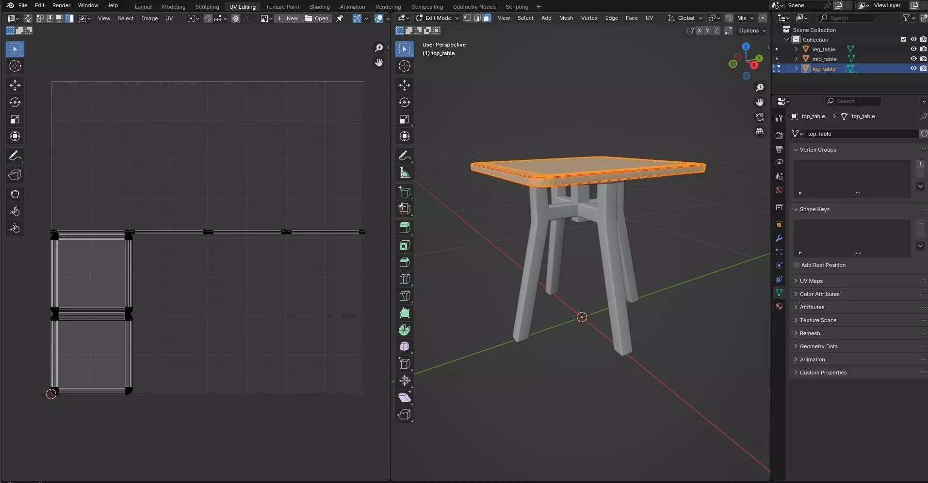 Square Table CG2 3D model_10