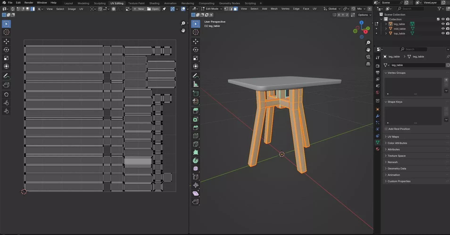 Square Table CG2 3D model_9