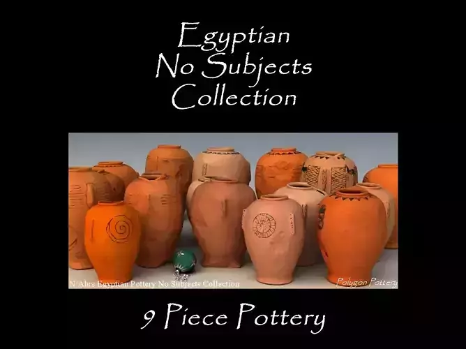 Egyptian No Subjects Collection 9 Piece Pottery
