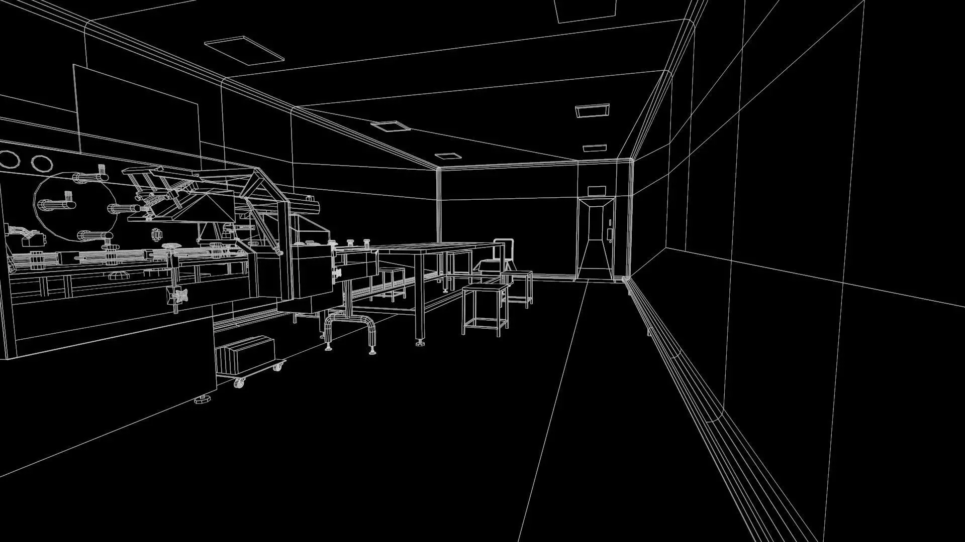 Pharmaceutical manufacturing  Bulk Line Secondary Room Low-poly 3D model_22