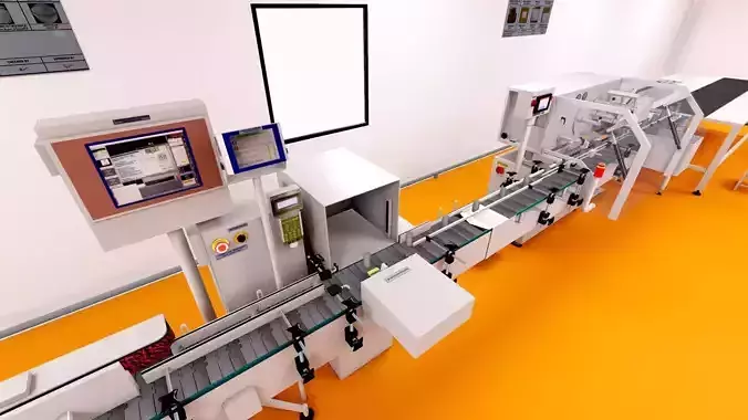 Pharmaceutical manufacturing  Bulk Line Secondary Room Low-poly 3D model Pharmaceutical manufacturing  Bulk Line Secondary Room Low-poly 3D model
