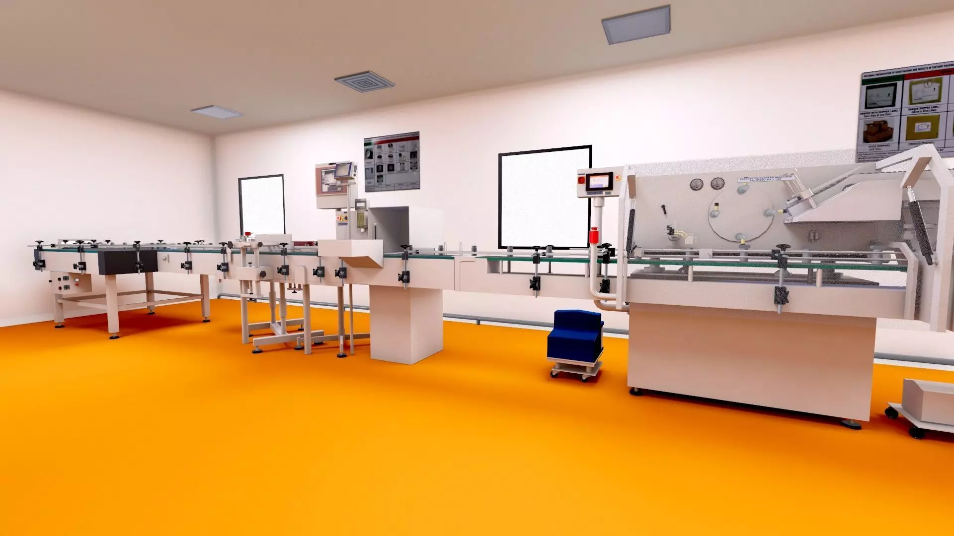 Pharmaceutical manufacturing  Bulk Line Secondary Room Low-poly 3D model_19