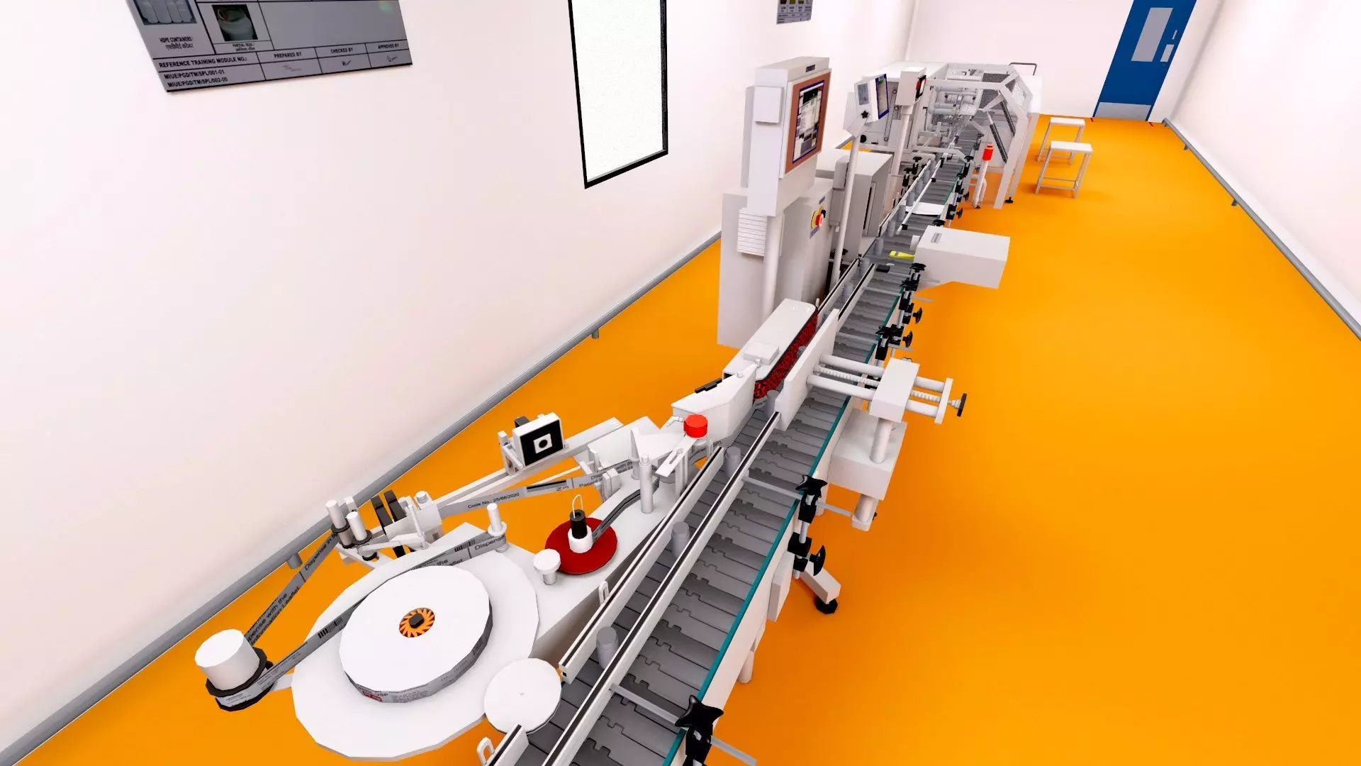 Pharmaceutical manufacturing  Bulk Line Secondary Room Low-poly 3D model_6