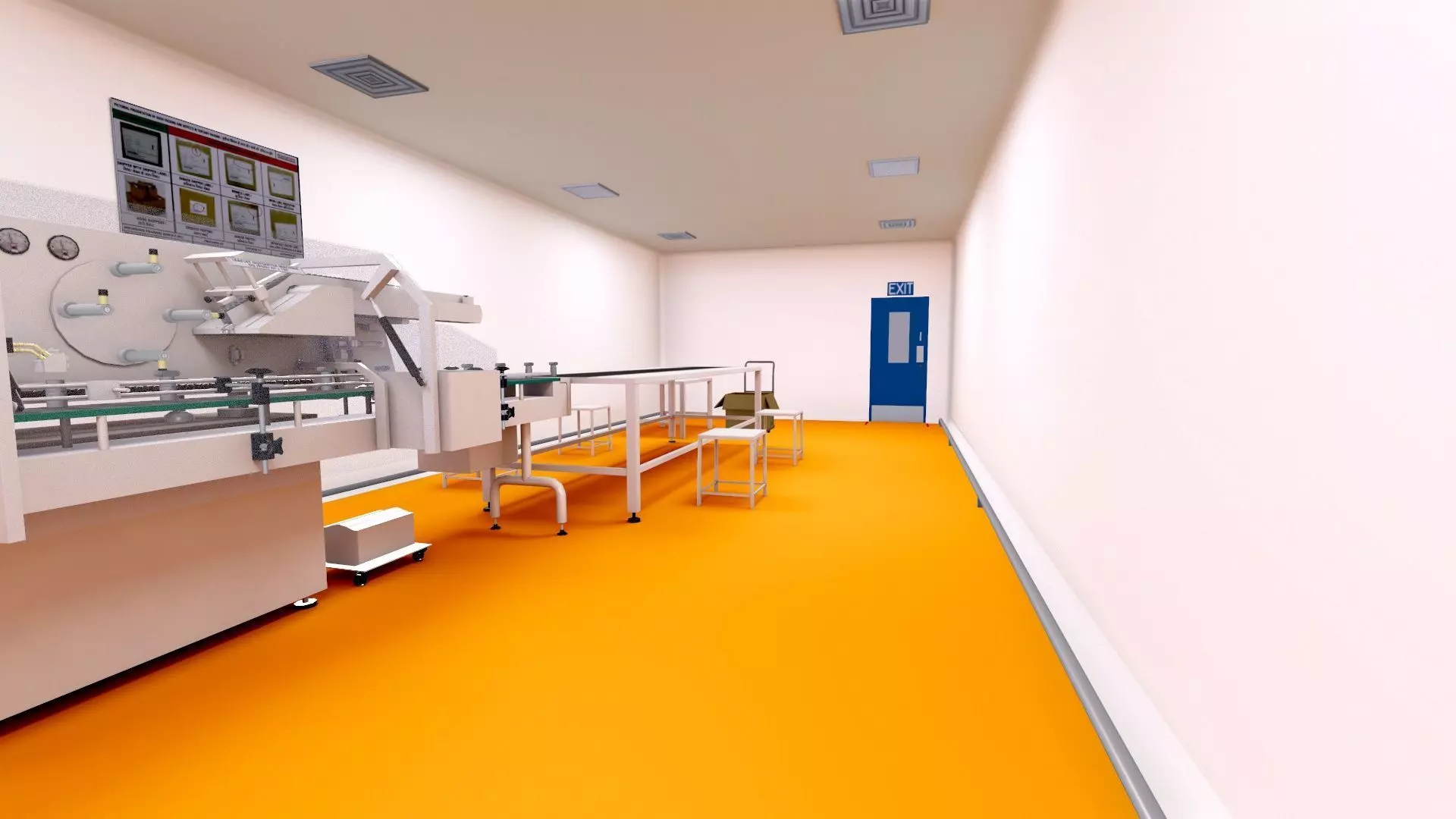 Pharmaceutical manufacturing  Bulk Line Secondary Room Low-poly 3D model_18