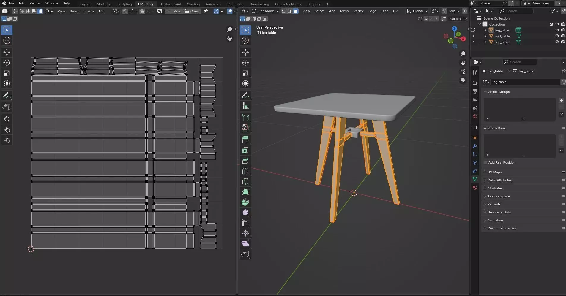 Square Table CG3 3D model_9