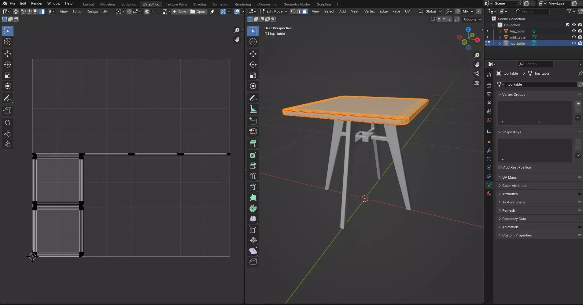 Square Table CG3 3D model_10