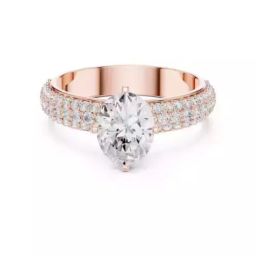 Compass Prong Oval Cut Diamond Engagement Ring 3DM STL Video