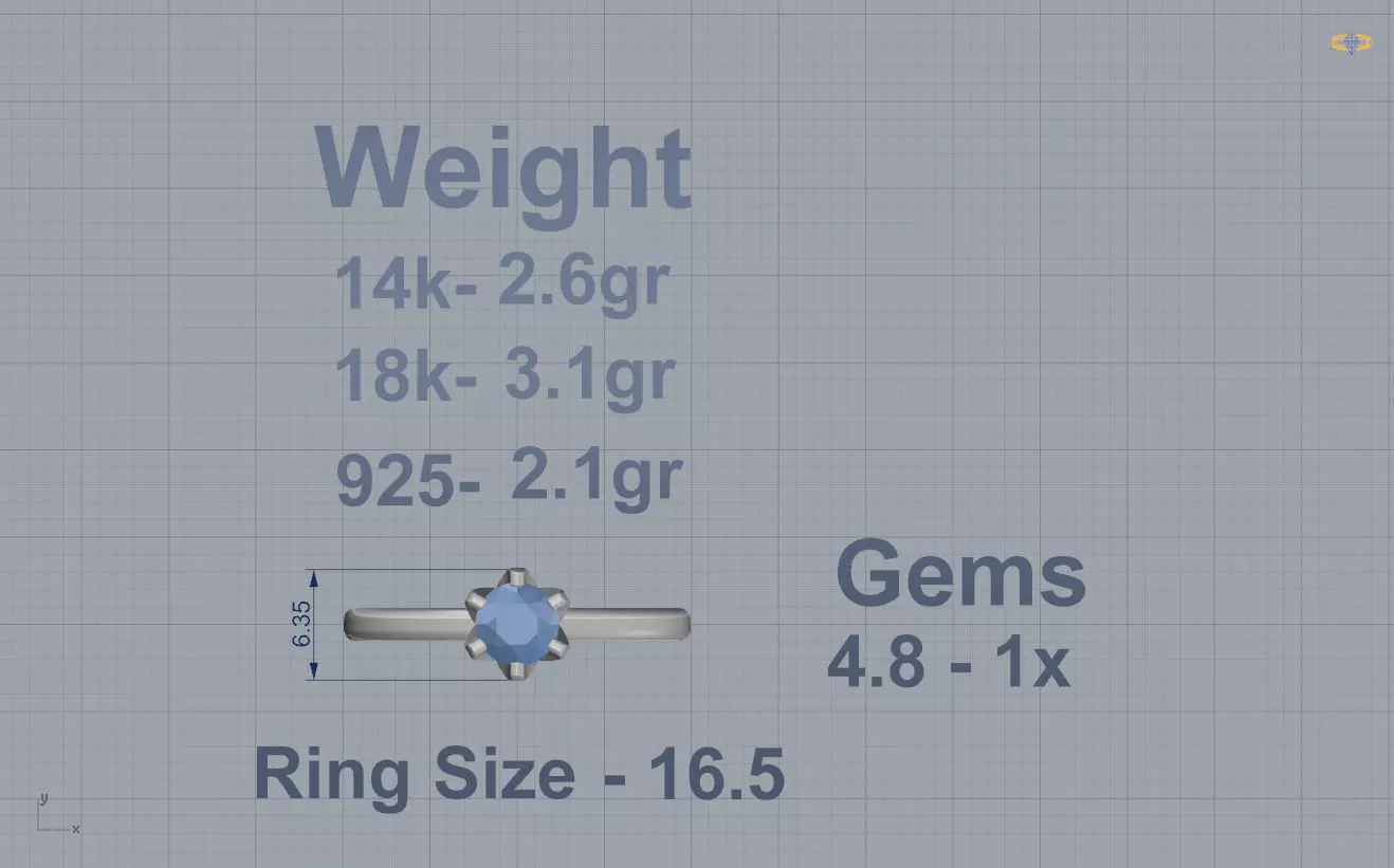 Engagement Ring 3D print model_3