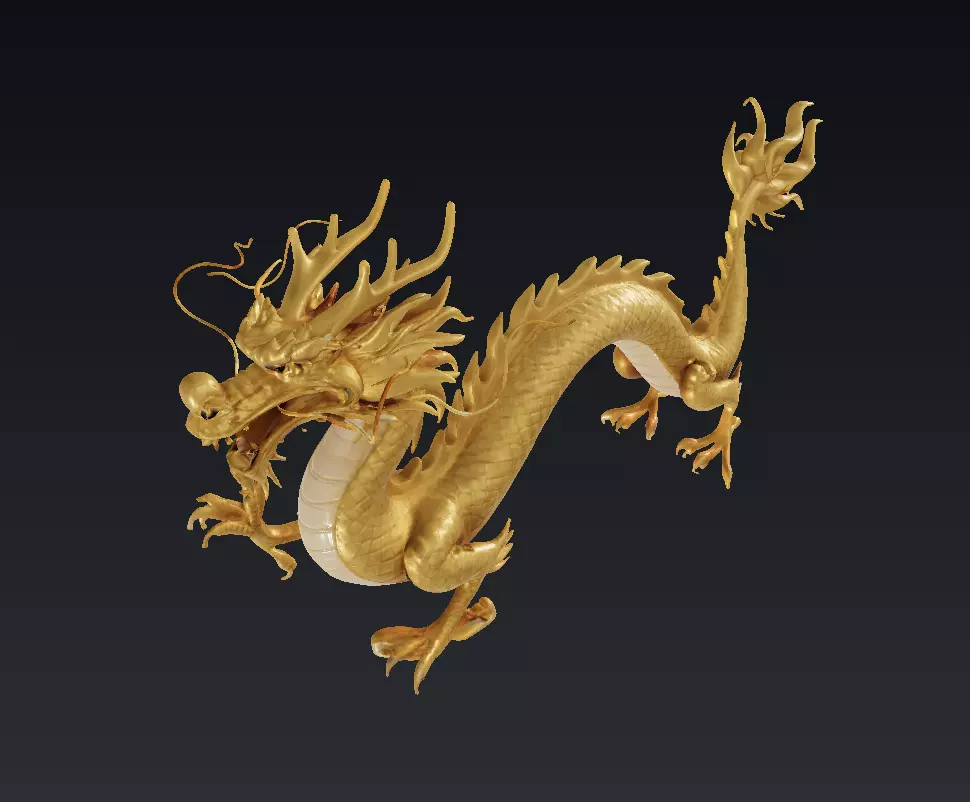 National Chinese Dragon Low-poly 3D model_2