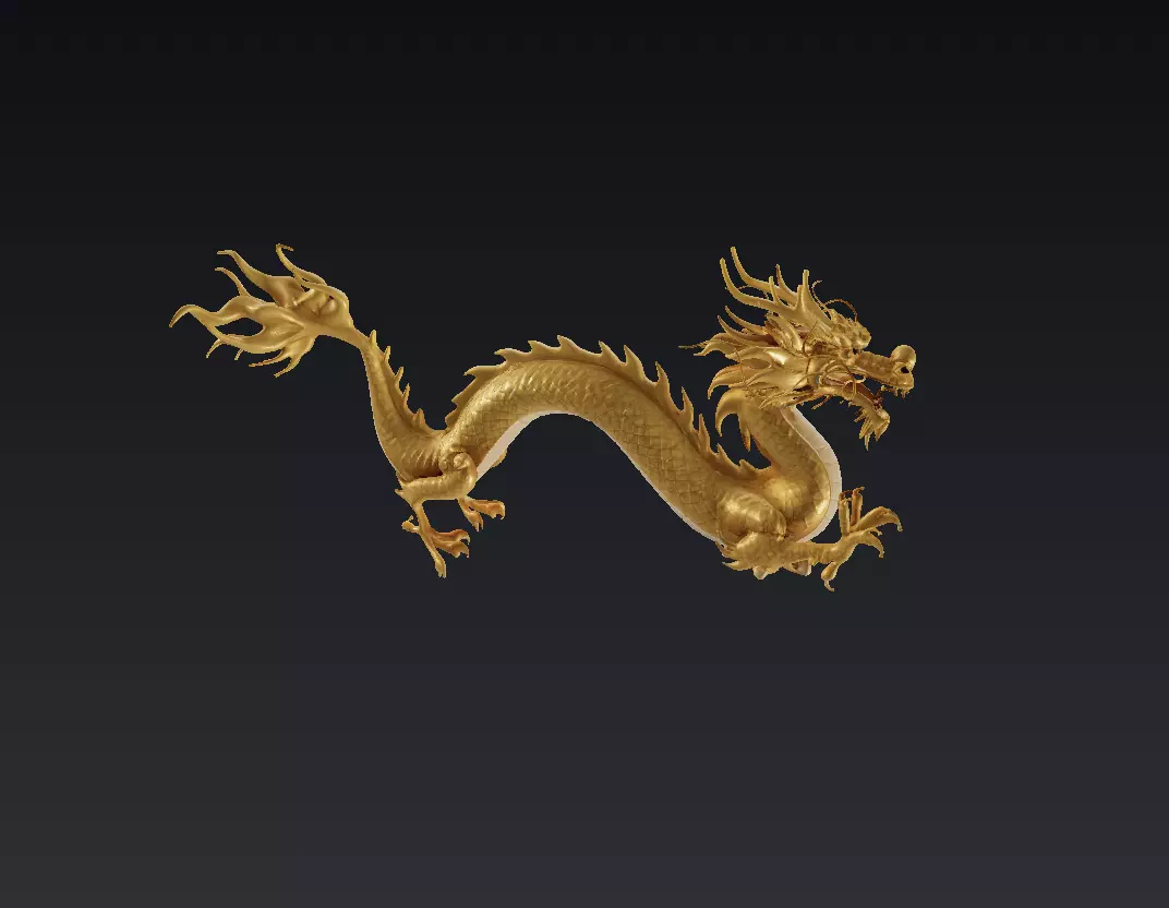National Chinese Dragon Low-poly 3D model_0
