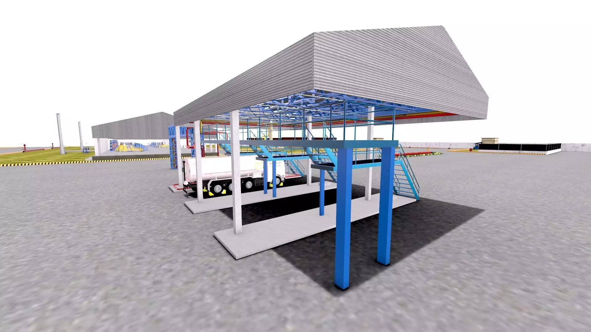 LPG Cylinder Robotic Loading System with Truck Low-poly 3D model_30