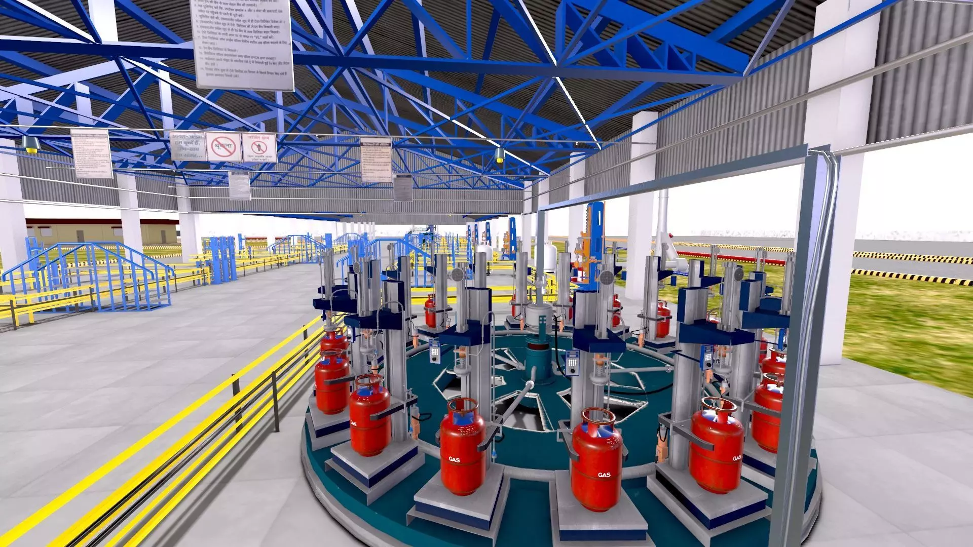 LPG Cylinder Robotic Loading System with Truck Low-poly 3D model_4