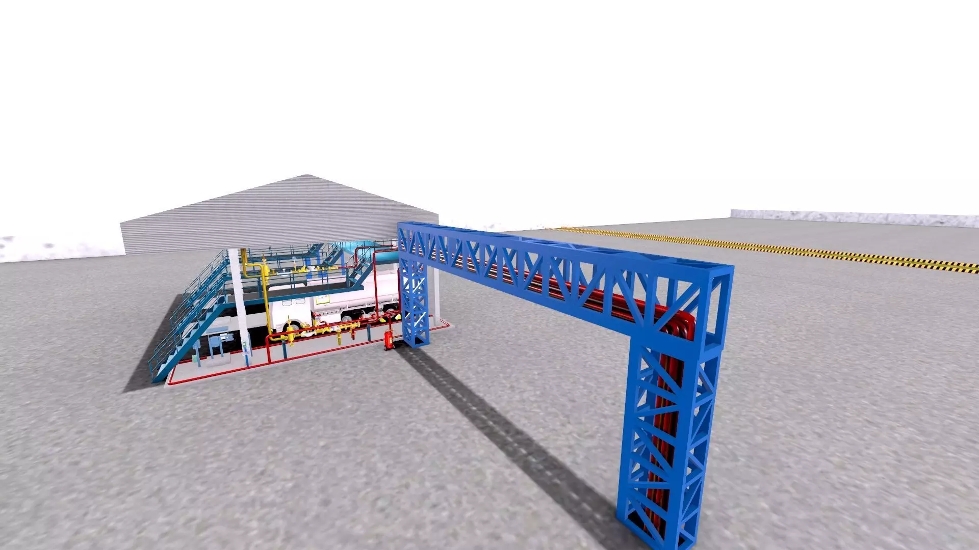 LPG Cylinder Robotic Loading System with Truck Low-poly 3D model_28