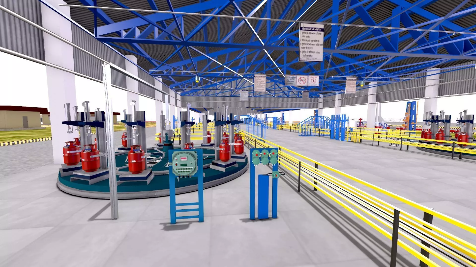 LPG Cylinder Robotic Loading System with Truck Low-poly 3D model_9