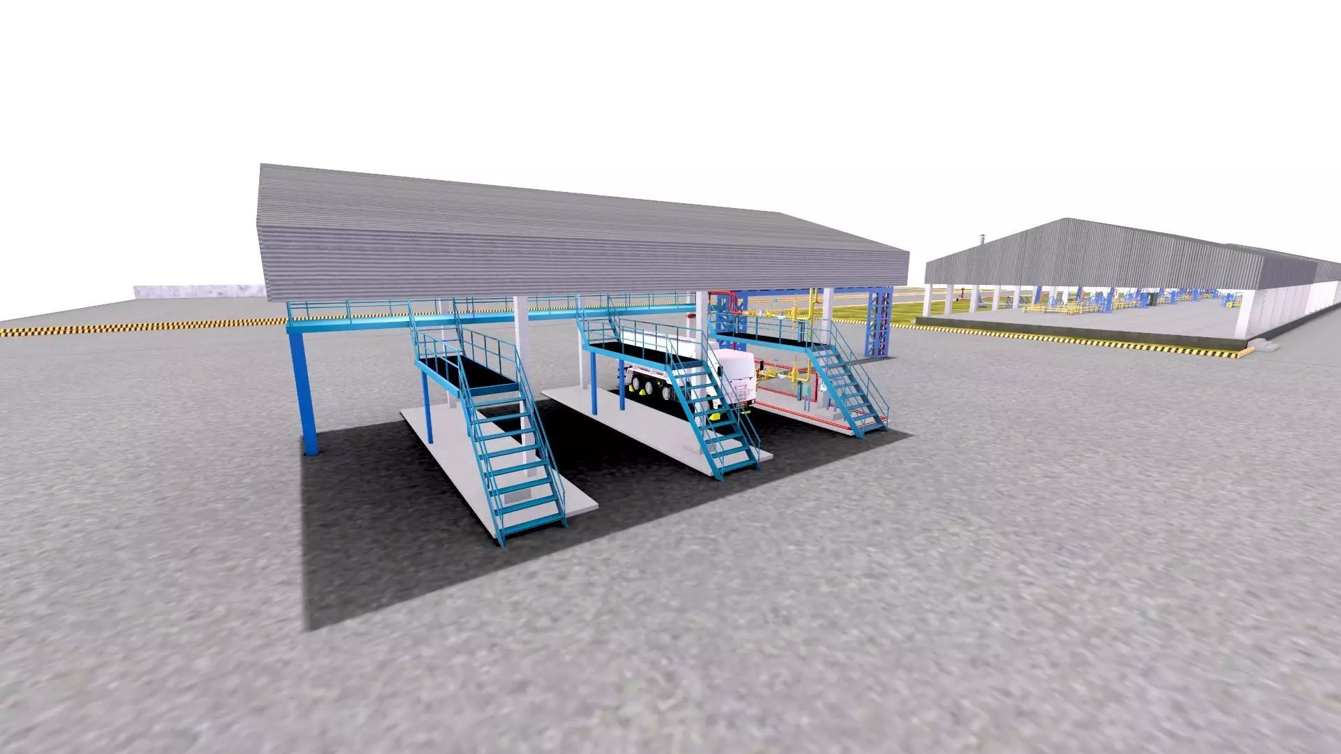 LPG Cylinder Robotic Loading System with Truck Low-poly 3D model_31