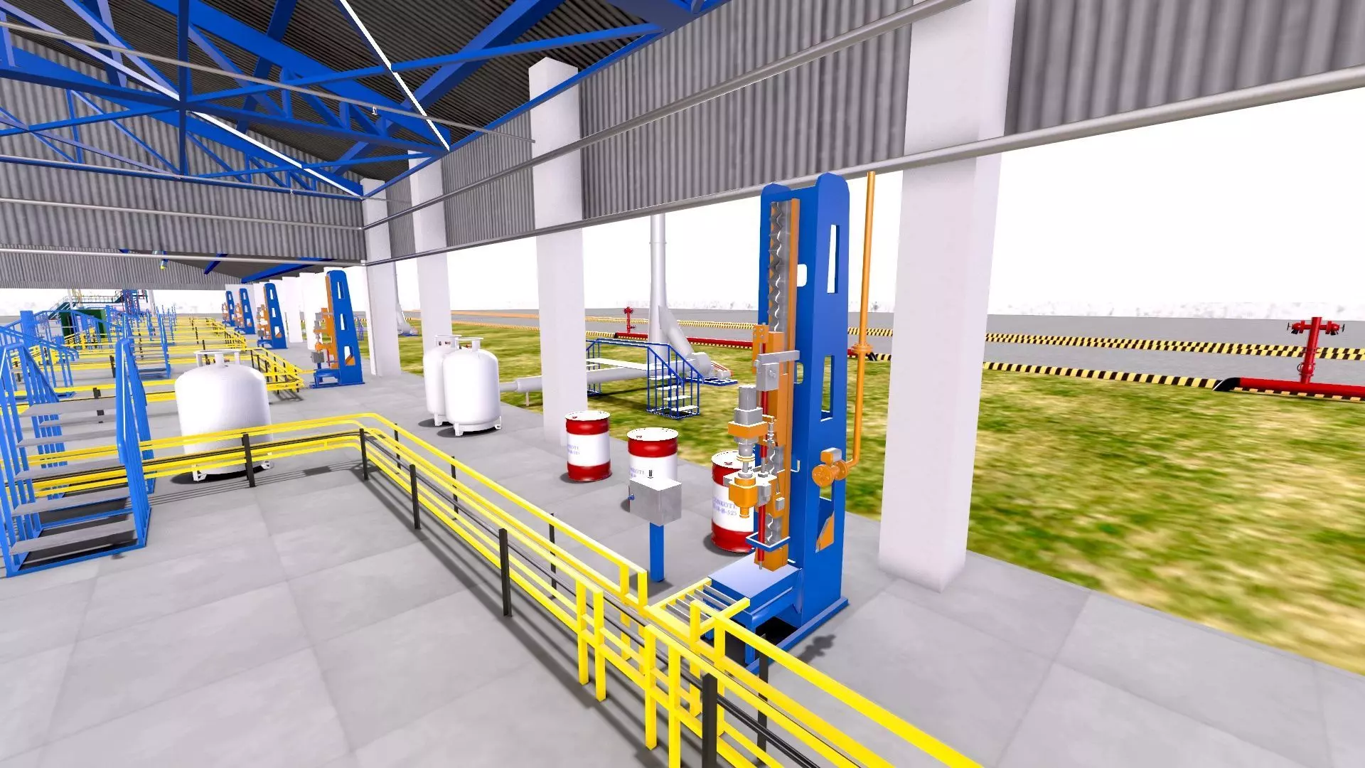 LPG Cylinder Robotic Loading System with Truck Low-poly 3D model_15