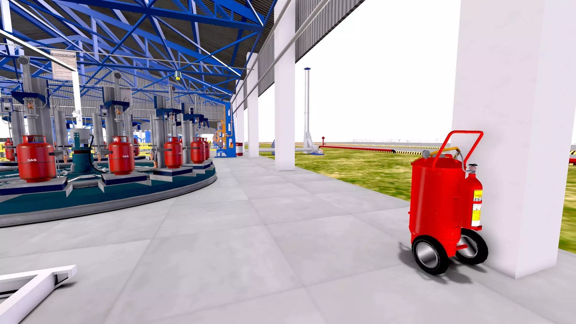 LPG Cylinder Robotic Loading System with Truck Low-poly 3D model_8
