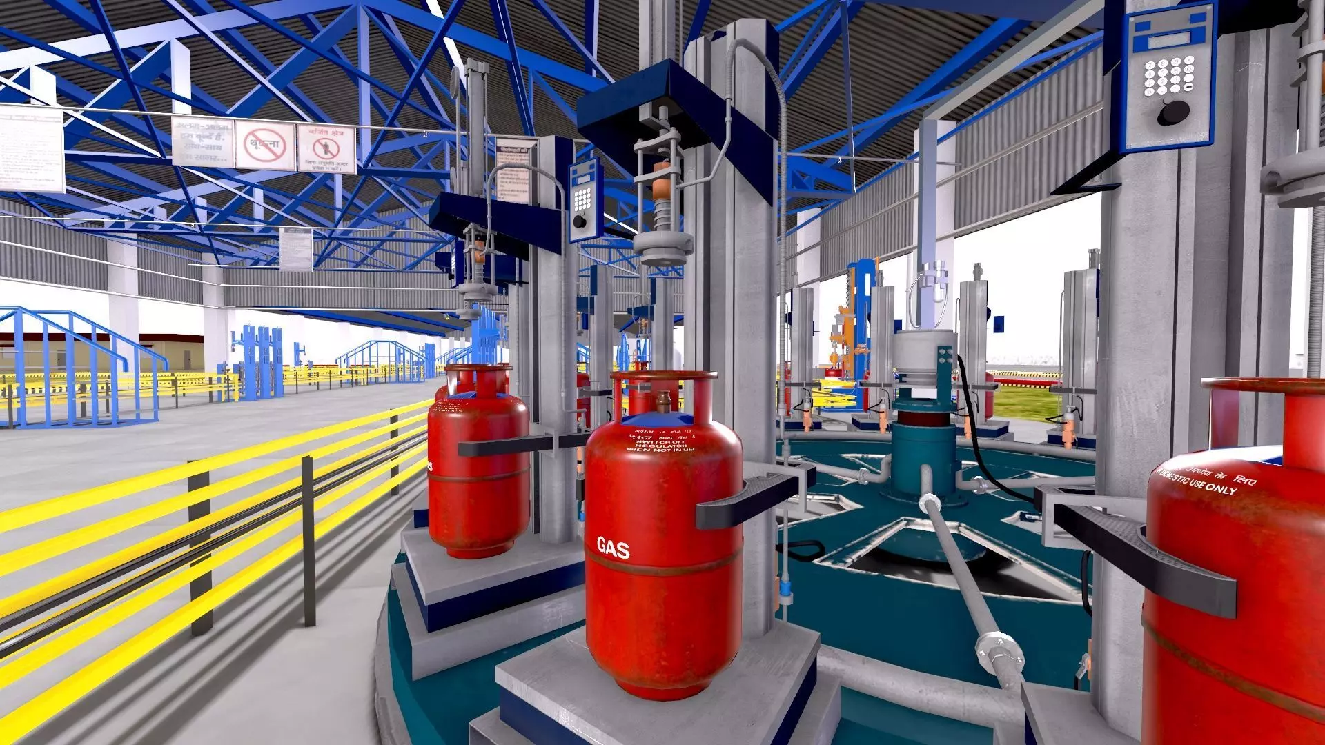 LPG Cylinder Robotic Loading System with Truck Low-poly 3D model_3